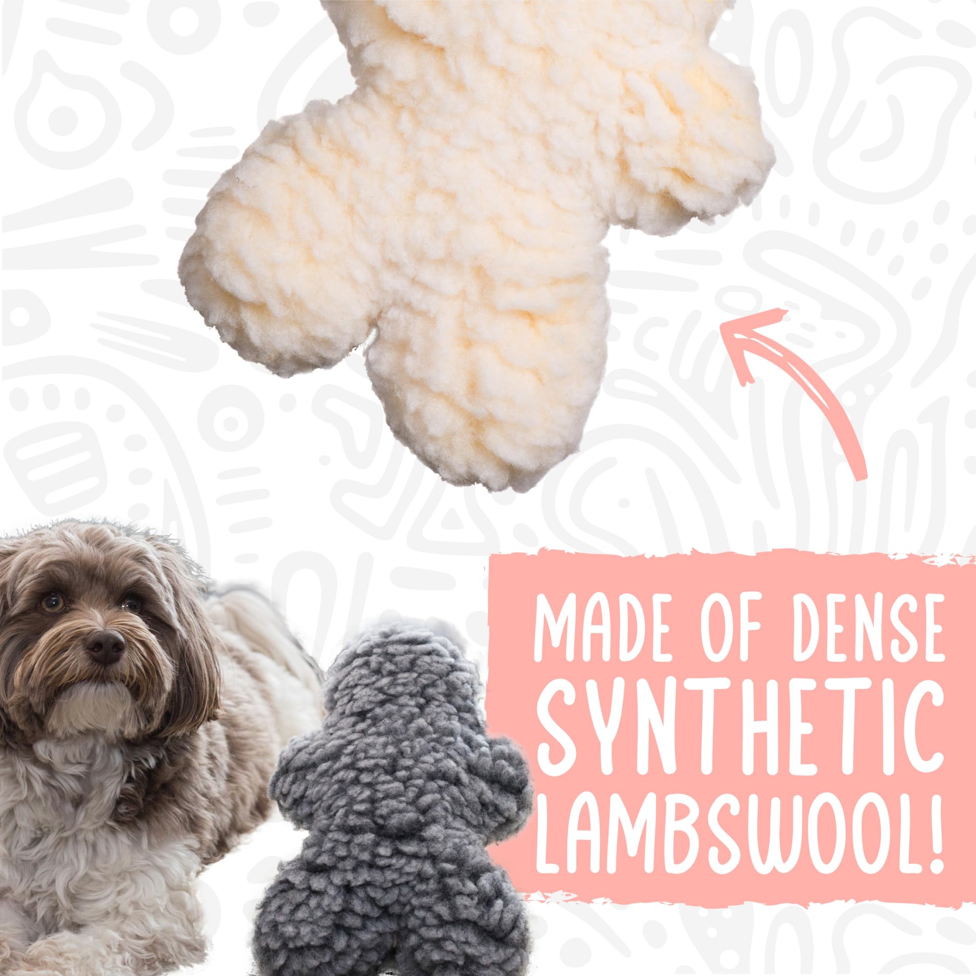Hugglehounds Plush Bone Dog Toy - Dog Fuzzy Bone Toy, Fuzzy Soft Fleece, Durable Stuffed Dog Toy For Large Breeds, Puppies, Faux