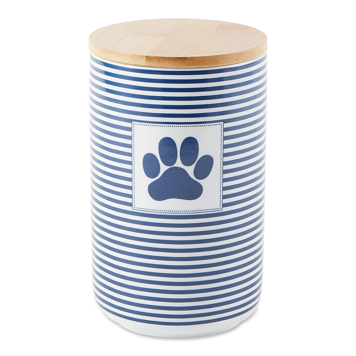 Bone Dry Paw & Patch Ceramic Pet Collection, Treat Canister, 4x6.5, Nautical Blue