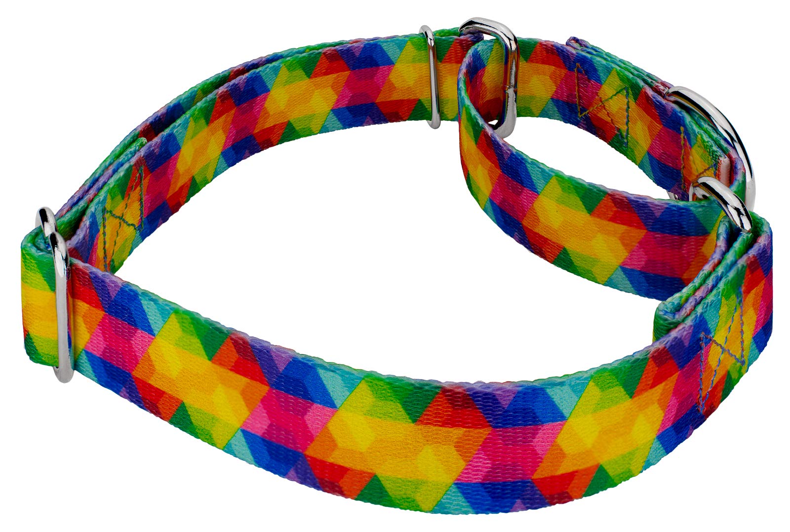 Country Brook Petz - Kaleidoscope Martingale Dog Collar - Groovy Collection Featuring Far Out Designs (1/2 Inch, Extra Small)