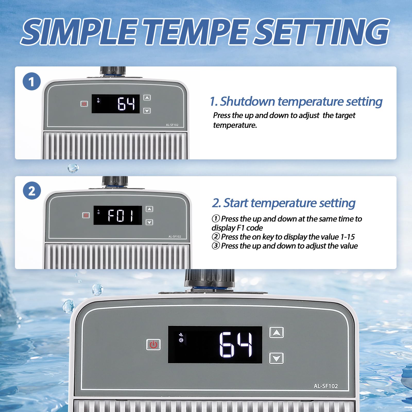 Poafamx Aquarium Chiller 42Gal Water Chiller for Fish Tank 1/10 HP Water Cooler Refrigeration Compressor for Axolotl Hydroponics