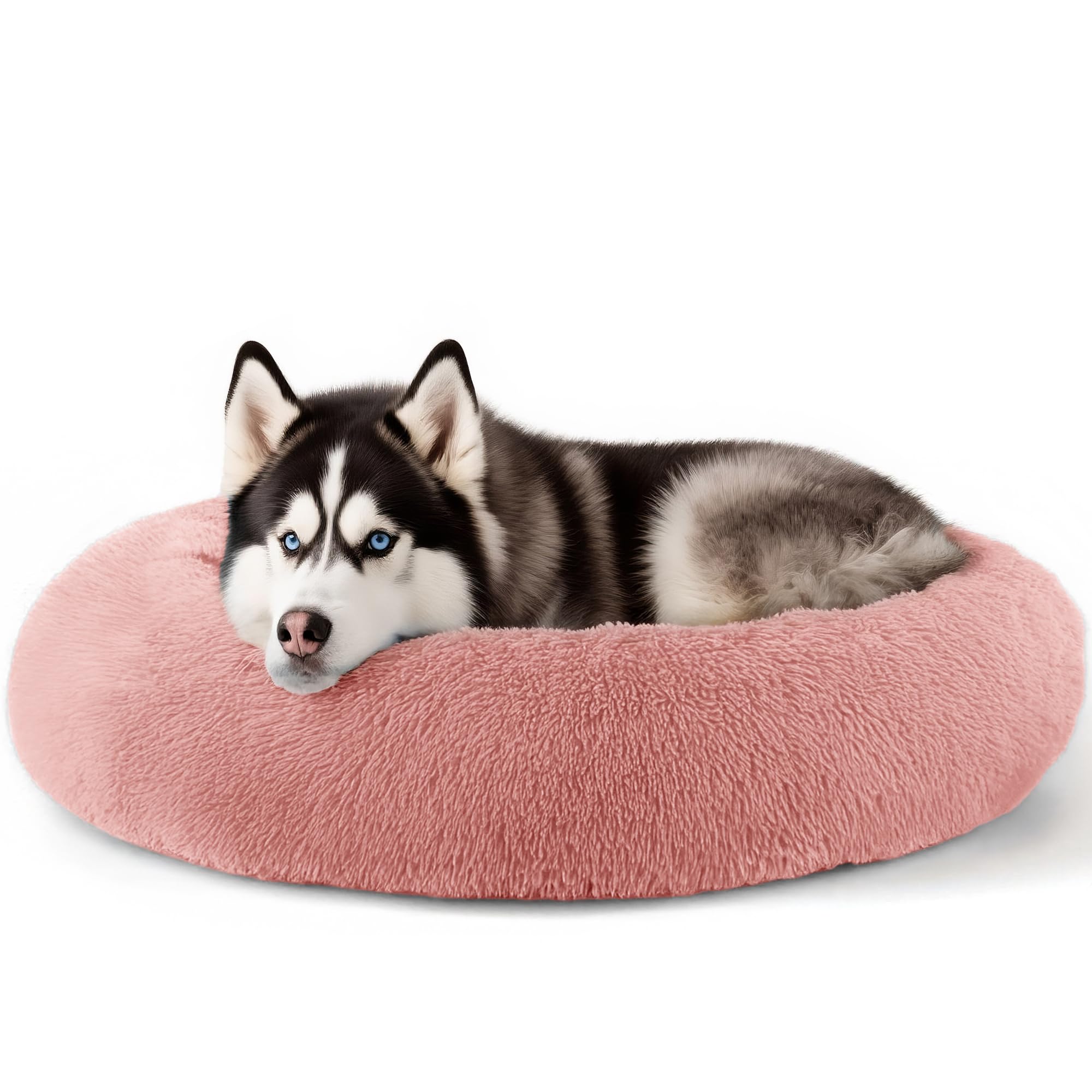 Extra Large Dog Beds, 36 Inch Human Dog Anxiety Relief Comfort Bed, Indestructible & Chew Proof Pet Beds (Pink)