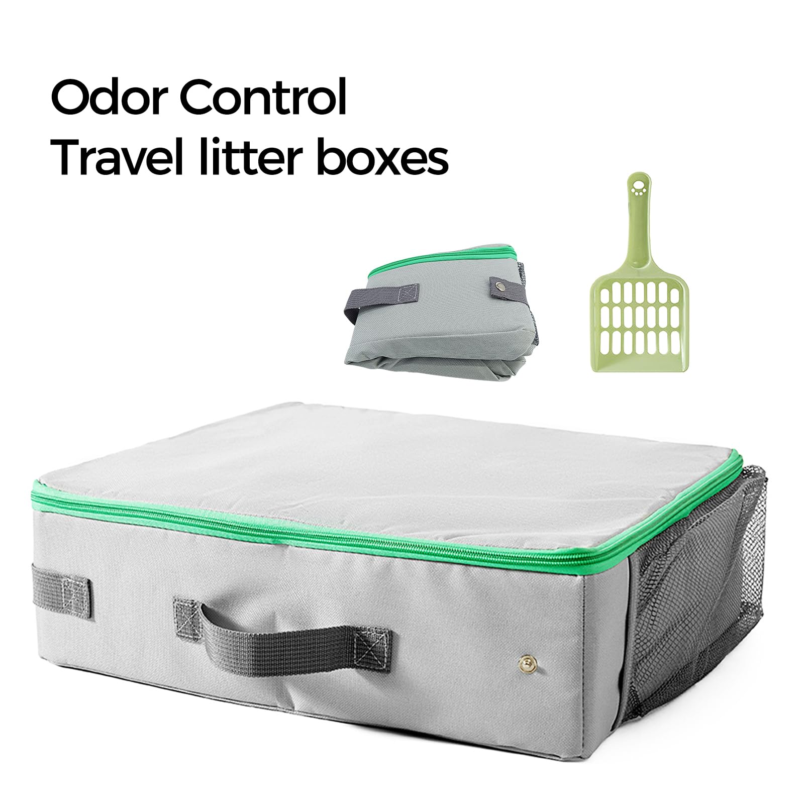 Pangdi Travel Litter Box For Cats, Portable Collapsible With Lid, Leak-Proof, Odor Control, Easy Cleaning, In Hotels, Camping, R