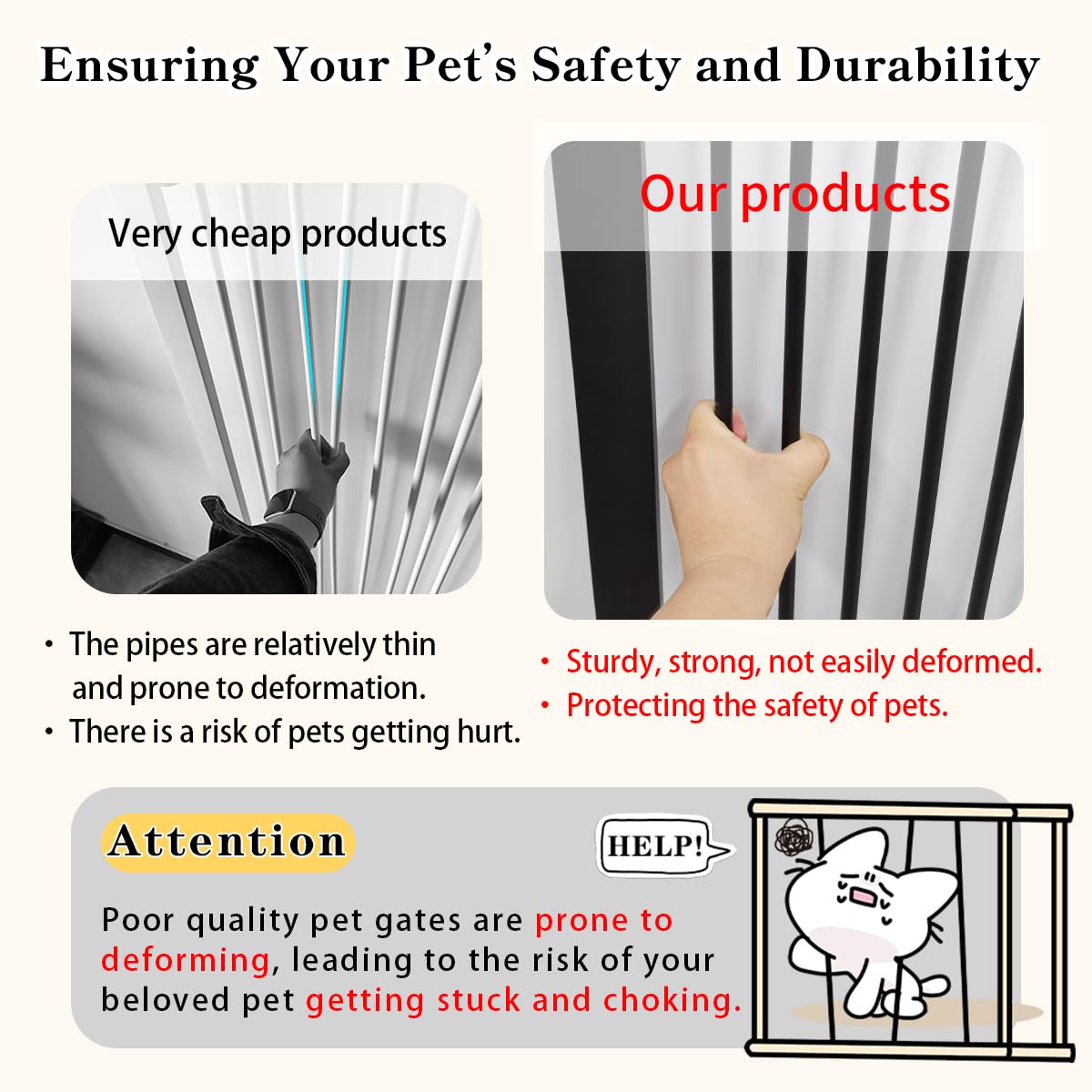 Lumizone Extra Tall Cat Gate 61.02 High Pressure Mounted Extra Wide 2025 New (17 Sizes) 1.37 Gap No Drilling Auto-Close One-Hand