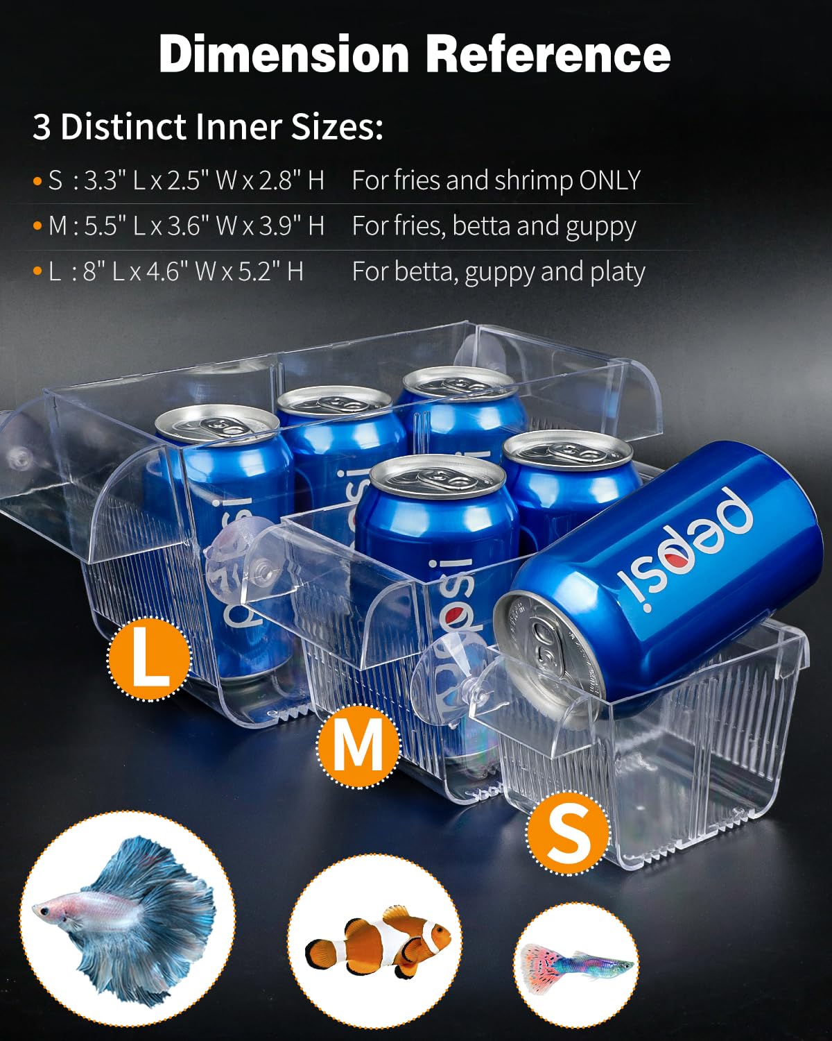 Pawfly Aquarium Fish Breeding Box, Acrylic Fish Isolation Box With 6 Suction Cups, Aquarium Acclimation Hatchery Incubator For B