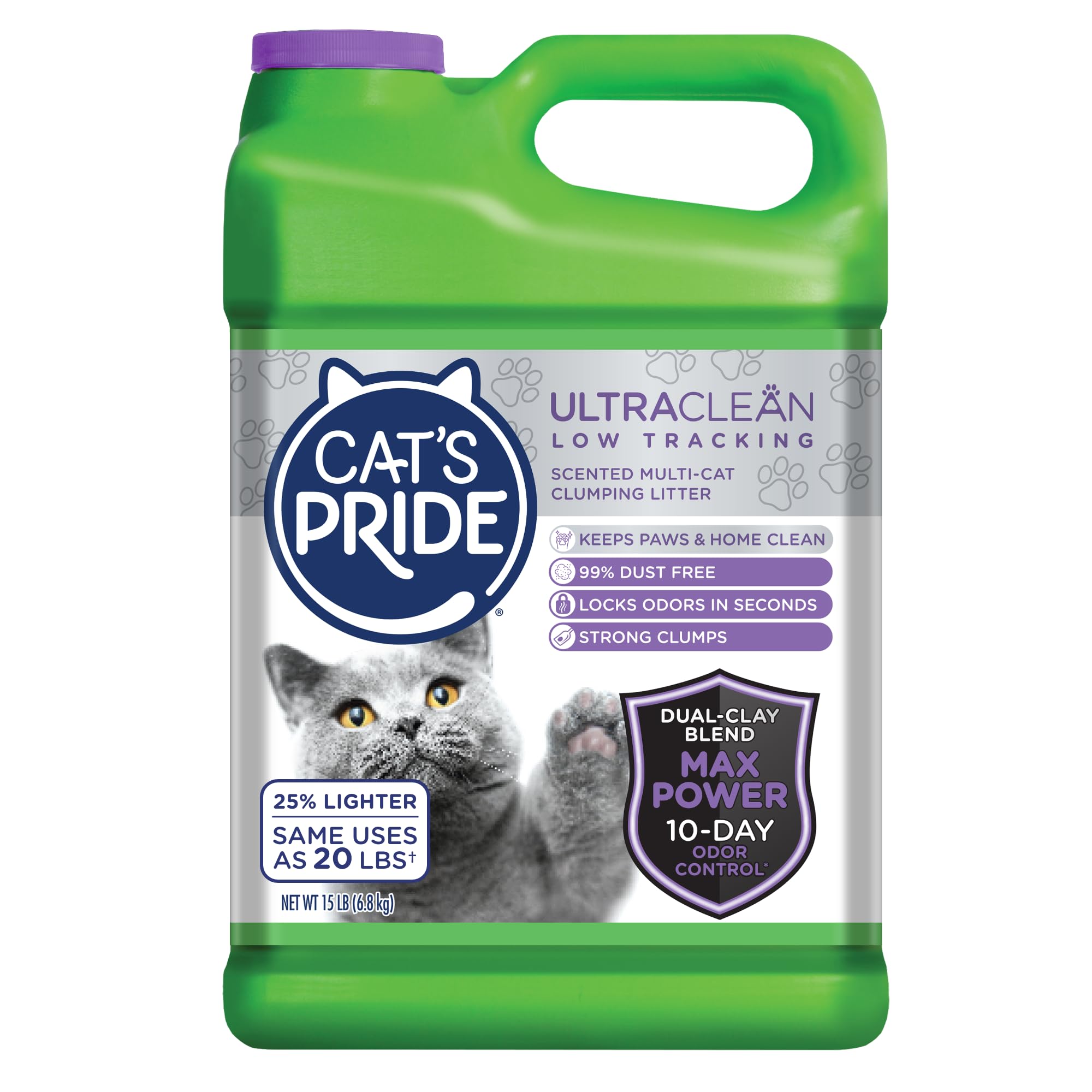 Cat'S Pride Max Power: Ultraclean Low Tracking Multi-Cat Clumping Litter - Keeps Paws & Home Clean - Up To 10 Days Of Powerful O