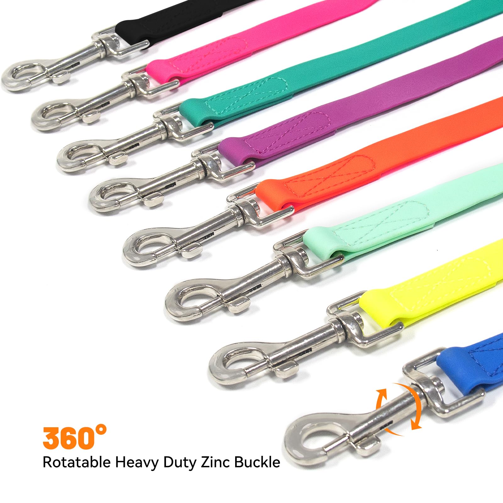 Kidding Pets Waterproof Dog Leash, 5/6 FT Durable Odor-Proof Dog Leashes with Strong Metal Hooks Fits Small Medium or Large Dogs