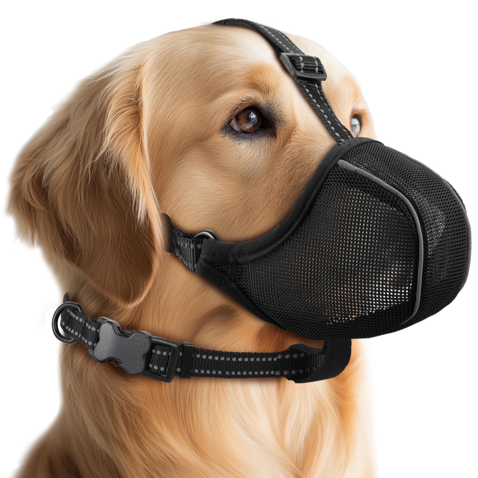 Dog Muzzle - Soft Breathable Mesh Nylon Adjustable Muzzle For Small Medium Large Dogs Prevents Chewing,Biting & Scavenging | All