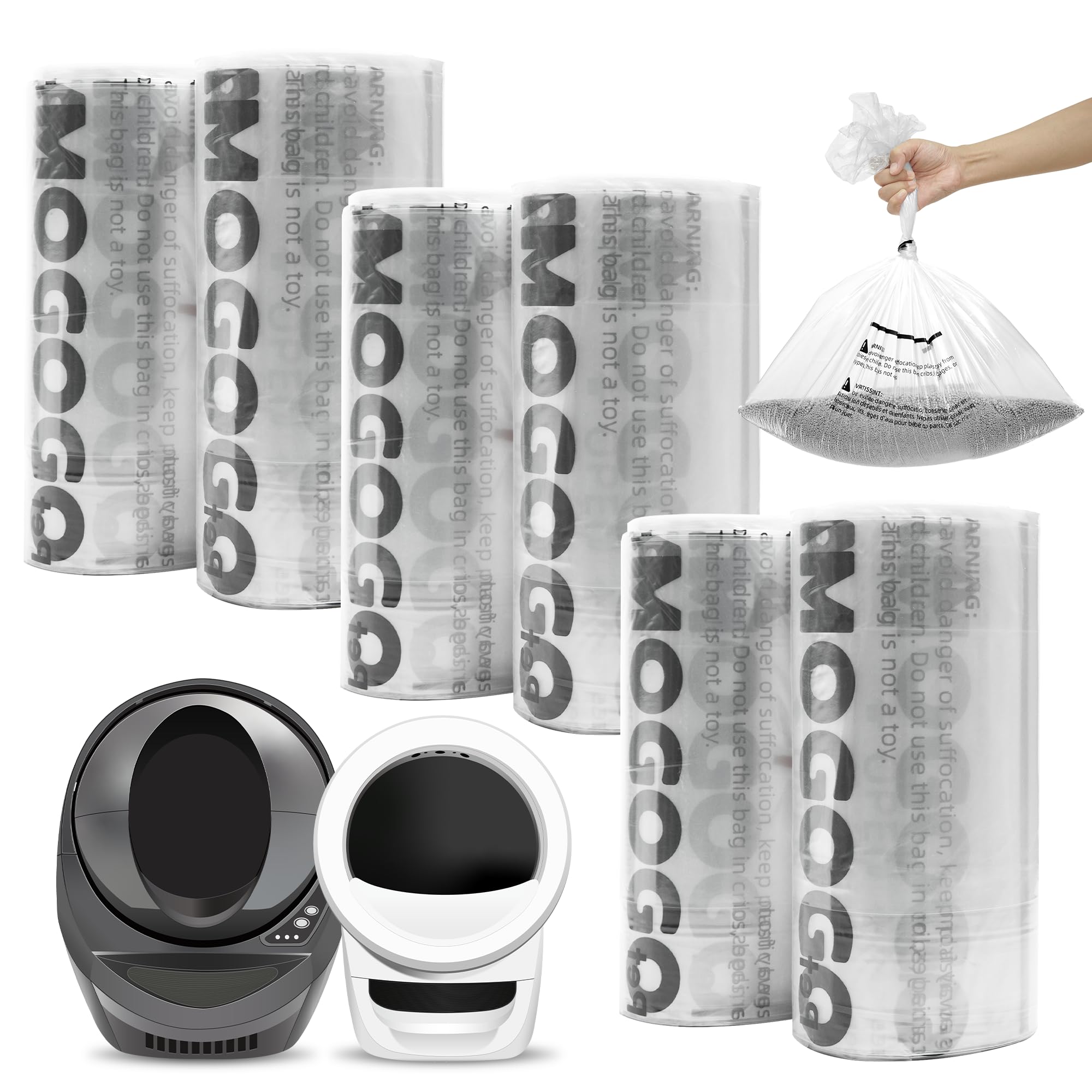 Amogogopet Waste Bags, Compatible With Litter Robot 4 & 3, 150 Pack Liners For Self Cleaning Litter Box, 9-11 Gallon Capacity, P