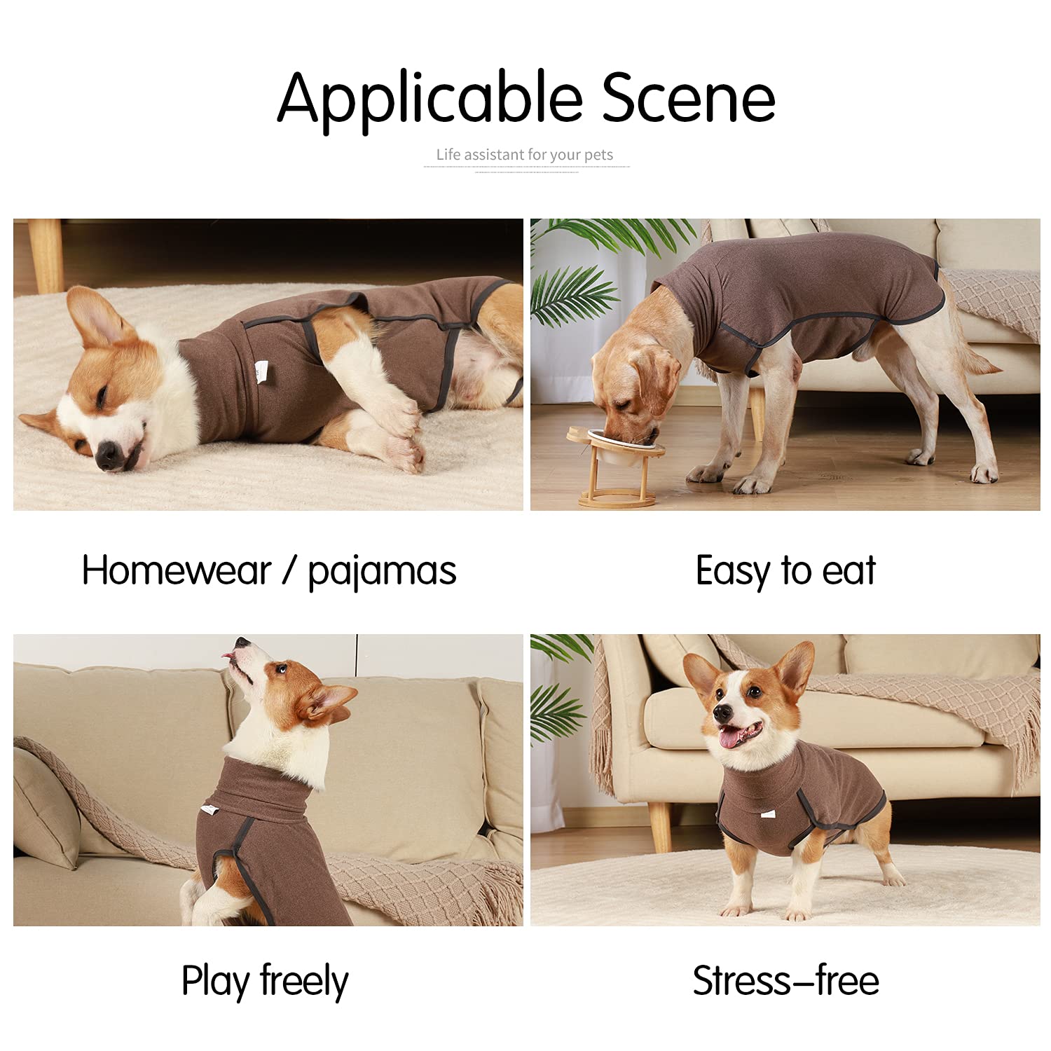 Dog Sweater Pullover Cold Weather Vest For Dogs Dog Sweatshirt & Jacket For Indoor And Outdoor Use (Xxx-Large, Brown)