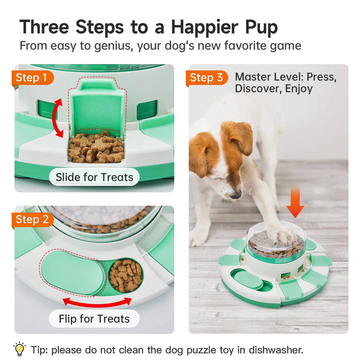 Potaroma Dog Puzzle Toy 2 Levels, Slow Feeder, Pup Food Treat Feeding Dispenser for IQ Training and Entertainment for All Breeds