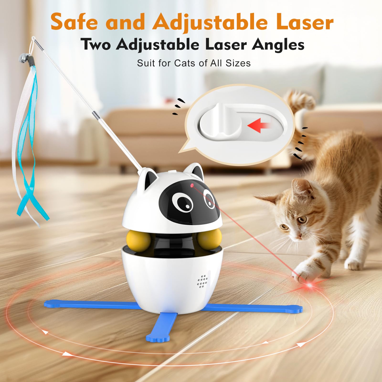 Ckikogo 3-In-1 Cat Laser Toys, Interactive Cat Toys For Indoor Cats, Rechargeable Electronic Automatic Kitten Toys, 3 Modes Rand