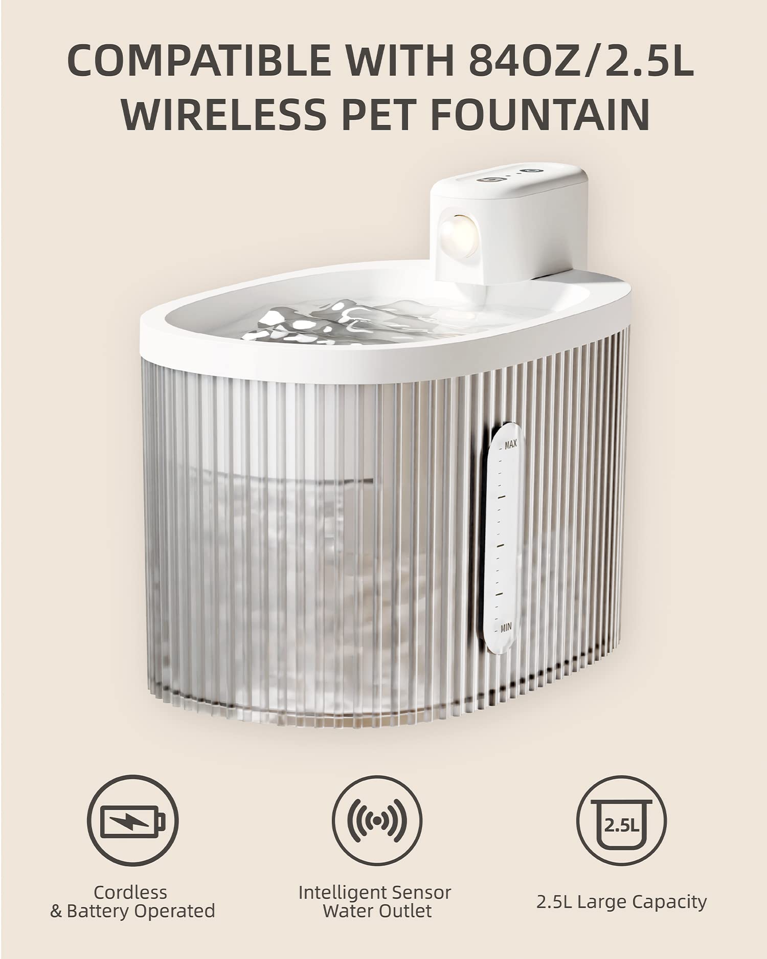 Pet Marvel 3 Pack Cat Water Fountain Filters, Replacement Filters For Water Dispenser, Cat Fountain Filter Replacement, Triple F