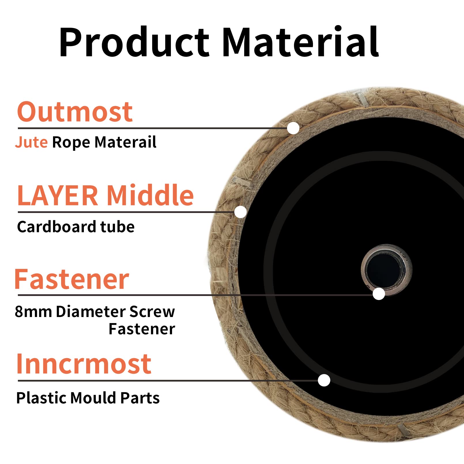 Vcepjh 4Pcs Cat Scratching Post Replacement For Indoor Cats 15.7In Cat Scratch Post Refill Pole Parts Jute Rope Cat Furniture Pr