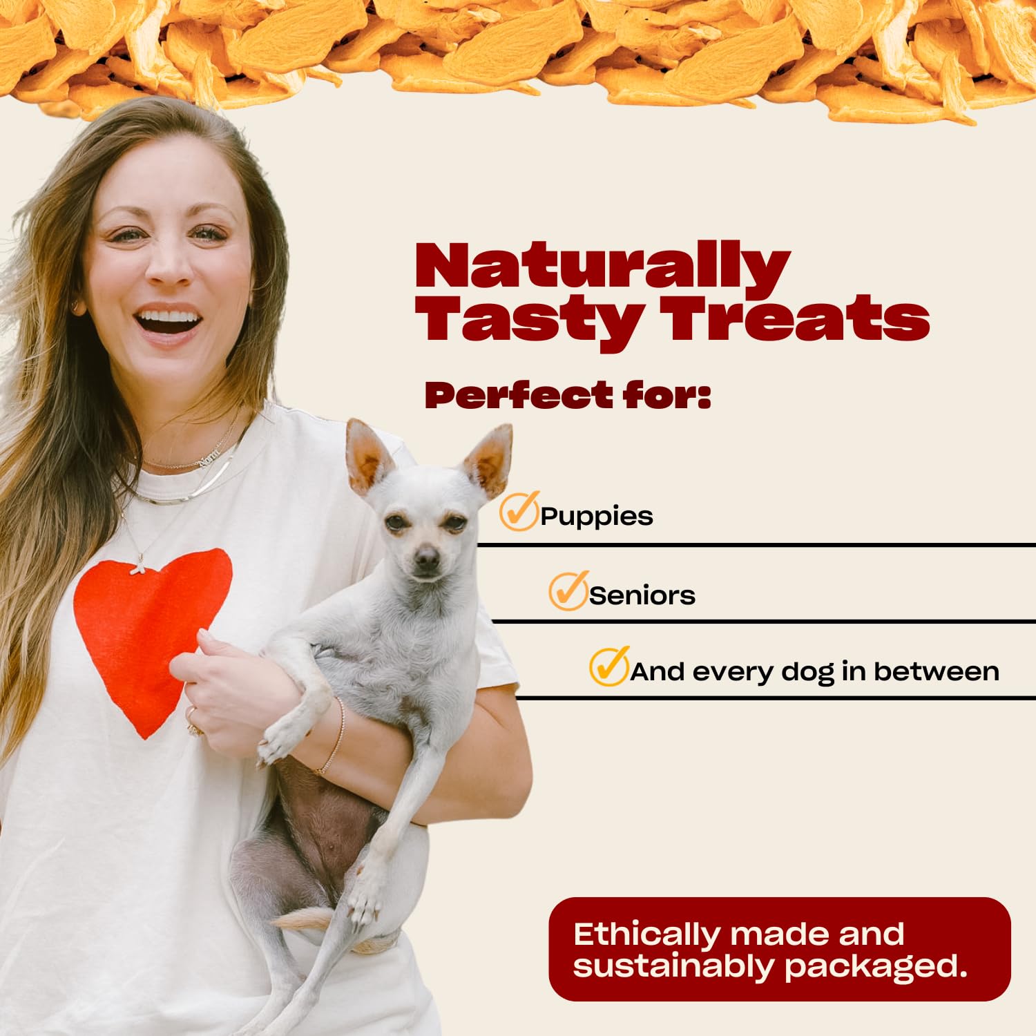 OH NORMAN! Single Ingredient Pumpkin Dog Treats, Healthy & Air Dried, 6 Oz, Ethically Sourced in Canada, Beige