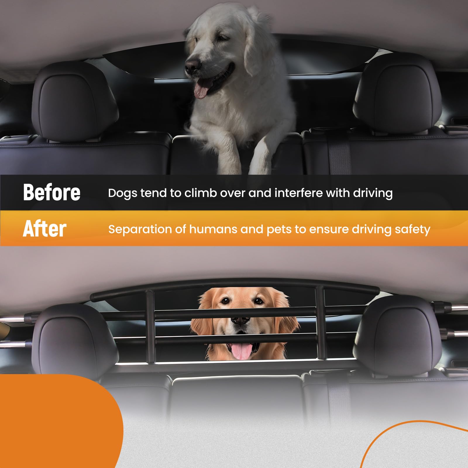 Maxpeedingrods For Tesla Model Y 2021 2022 2023 2024 Dog Car Barrier, Pet Barrier For Car Heavy-Duty Metal, Dog Barrier For Suv