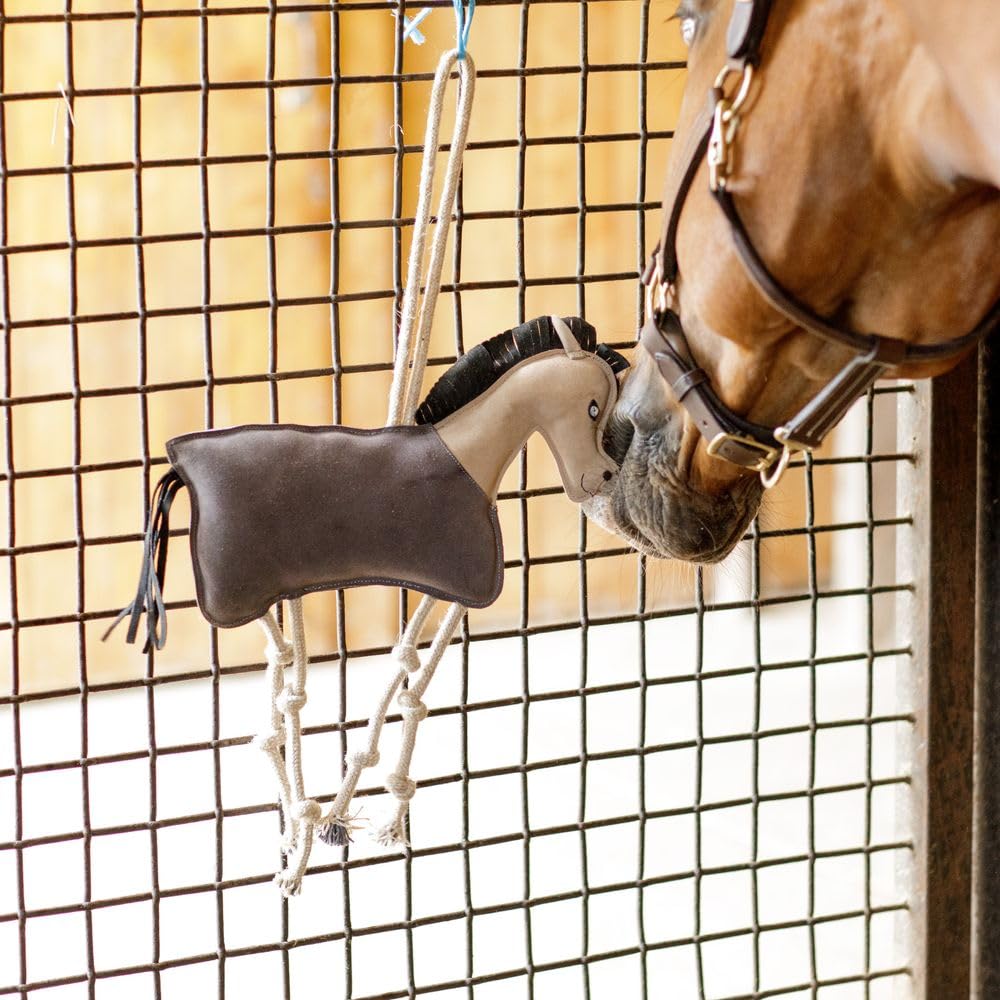 Schneiders Stable Toys for Horses | Durable 3D Horse Enrichment Toys for Stall Play or Travel | Suede Shell, Polyfill & Rope Leg