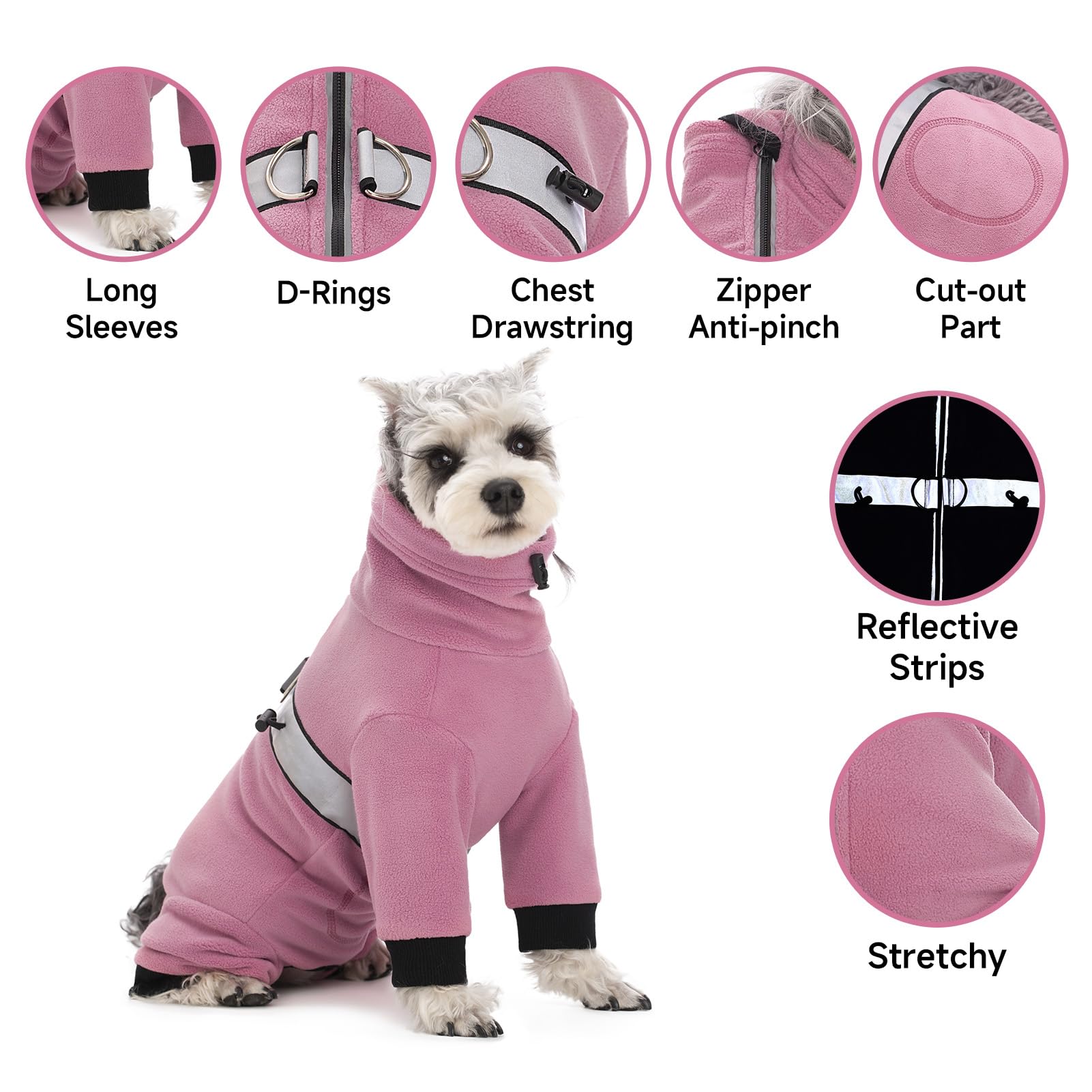 Polar Fleece Coats For Small Dogs, Four-Legged Warm Pajamas Bodysuit, Winter Jacket Sweater Vest For Small Medium Dogs