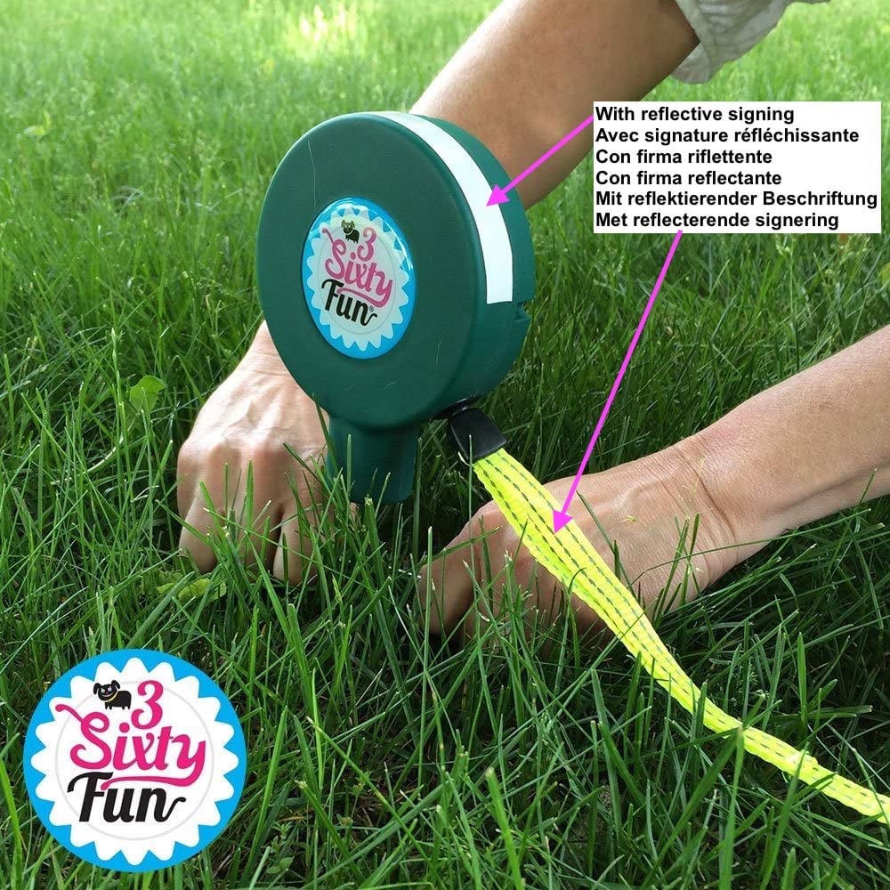 16 Feet/ 5 M Slip Leads For Dogs - Dog Tie Out Cable & Stake - Rotates 360 Tangle Free - Slip Leash For Dogs For Camping Travel