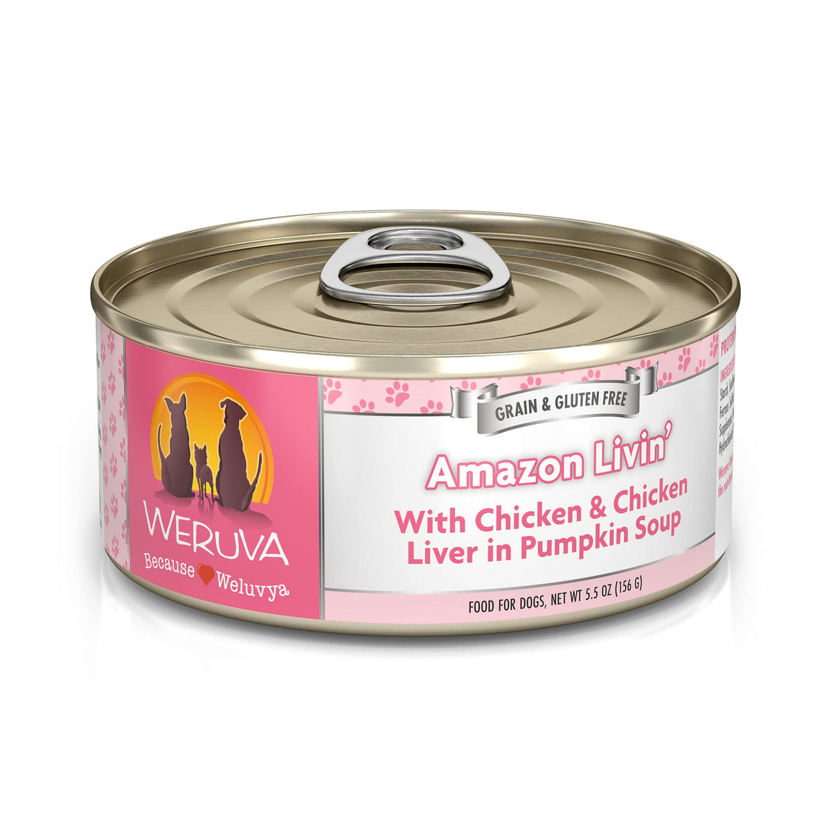 Weruva Classic Dog Food, Amazon Livin' With Chicken Breast & Chicken Liver In Pumpkin Soup, 5.5Oz Can (Pack Of 24)