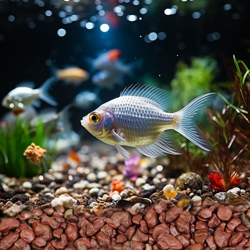 HappyFiller Small Red River Rocks Decorative Pebbles Natural Aquarium Gravel Stones for Fish Turtle Tank,Soil Cover,Indoor Outdo