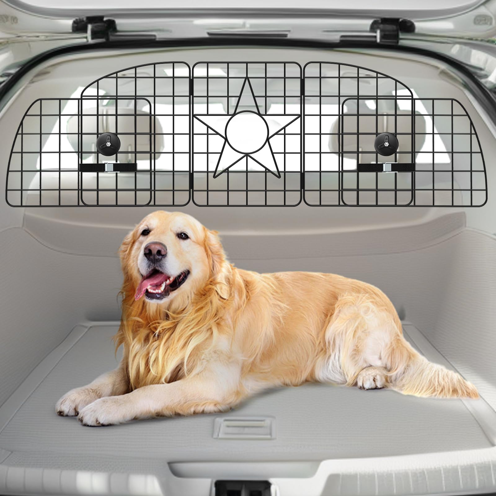 Loobani Dog Car Barrier For Suvs, Cars, Vehicles And Trucks Cargo Area, Universal Fit Adjustable Pet Car Divider Back Seat Barri