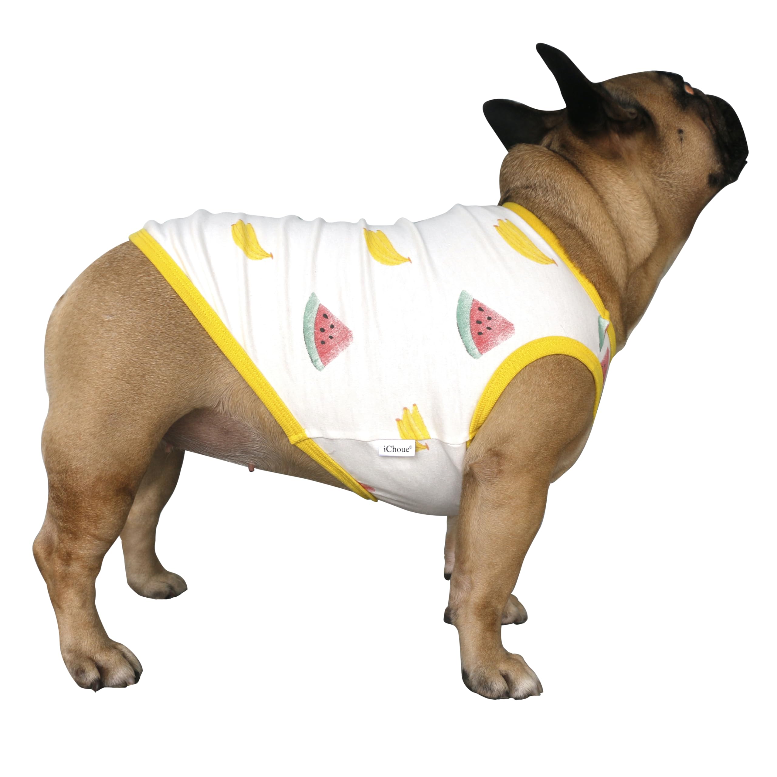 iChoue 100% Breathable Cotton Pug Halloween Cartoon T Shirts Cute Clothes for Dogs Vest Tank Tops Puppy French Bulldog Frenchie