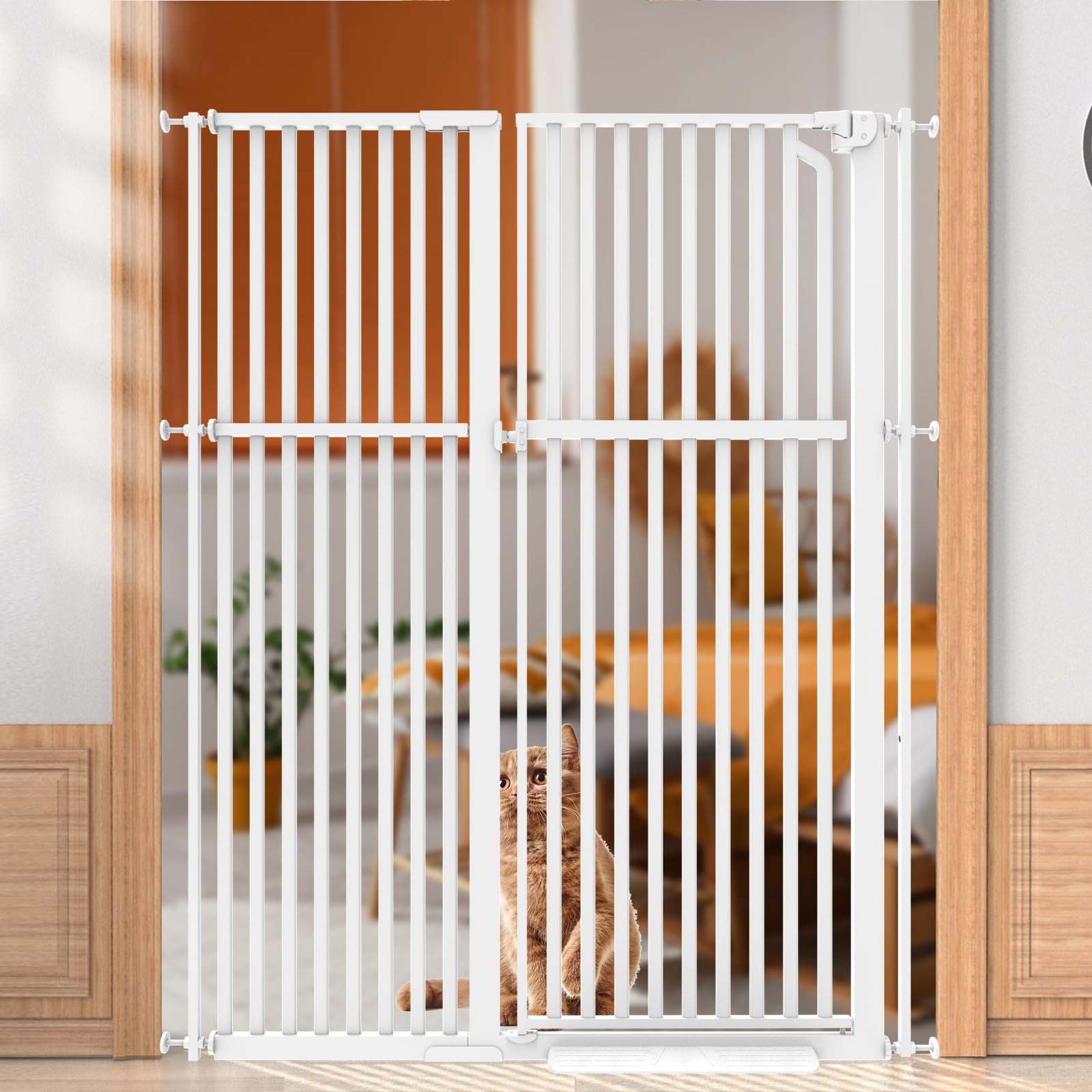 Senneny 63    Extra Tall Cat Gate Extension Kit, 15.74 Inch, White