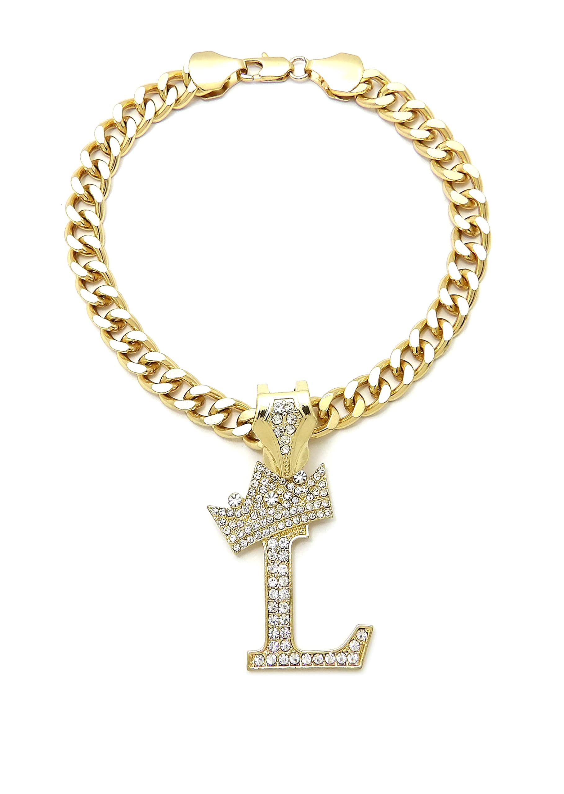Initial Letter Cuban Chain Dog Chain Pet Chain Pet, Cat, Puppy Necklace (L, 10'')