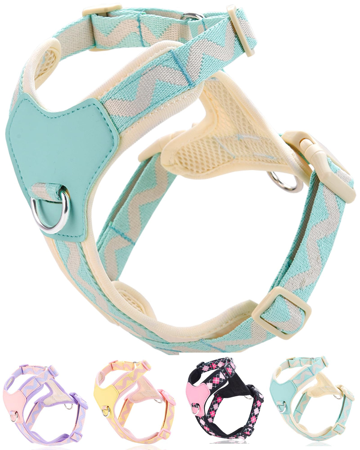 Petank Blue Large Dog Harness - No Pull, Easy Walk, Adjustable Vest Harness With 2 Leash Clips