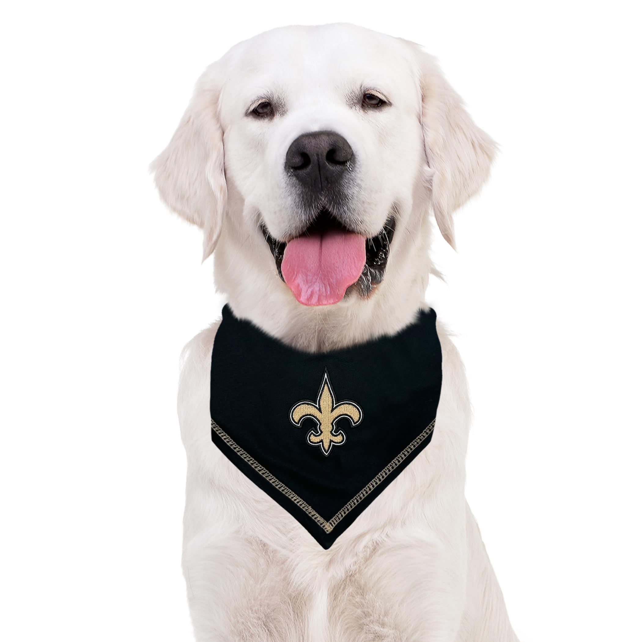 Pets First Nfl New Orleans Saints Tie Bandana, Size Large/X-Large. Dog Bandana Scarf Bib For Pet Cat Dog. The Ultimate Game-Day,