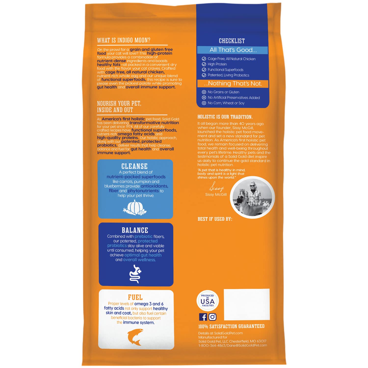 Solid Gold High Protein Dry Cat Food - Indigo Moon Cat Dry Food with Digestive Probiotics for Cats - Grain & Gluten Free with Hi