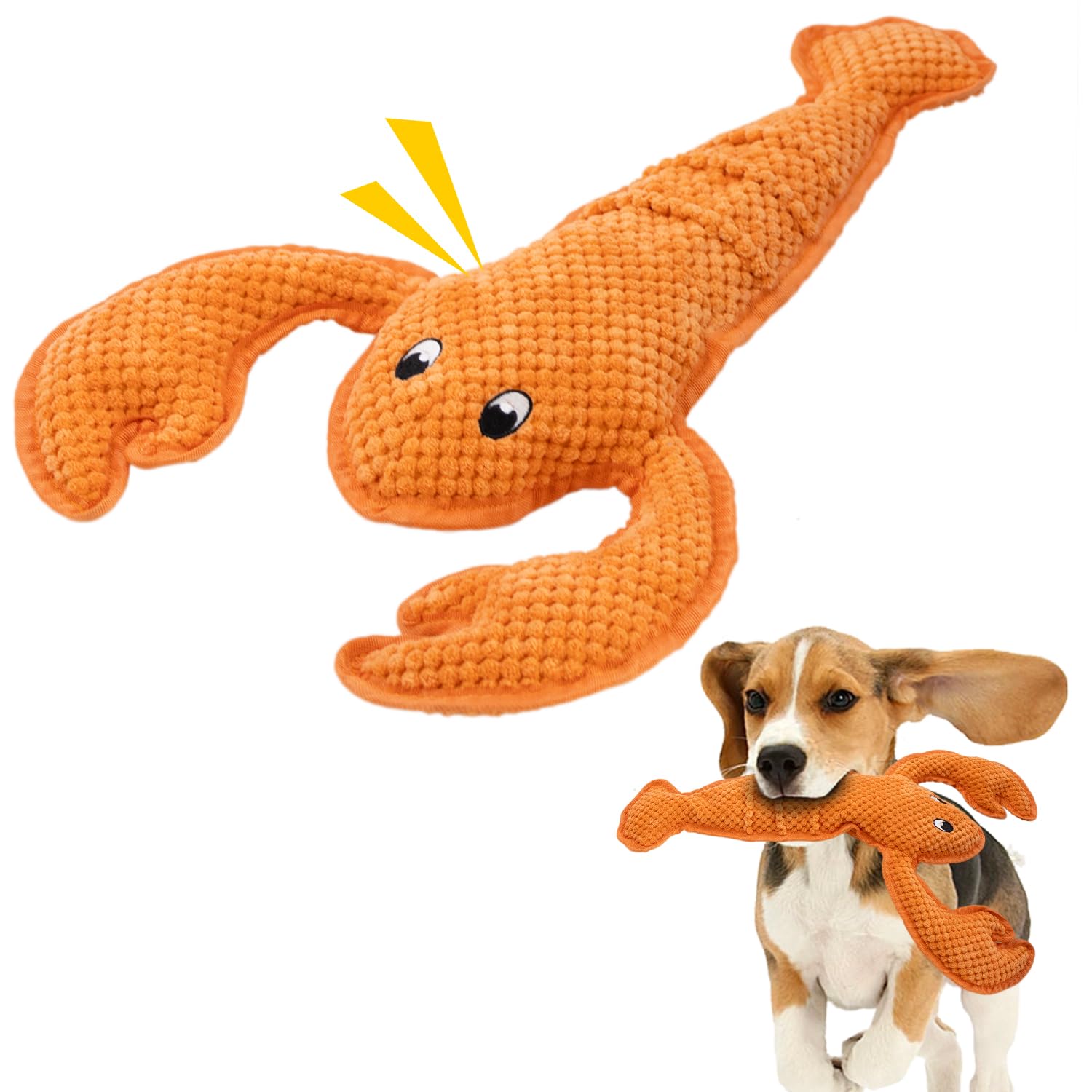 Vwptchi Dog Toy Squeaky Durable Chew Lobster Dog Toys No Pp-Cotton,No Filling,No Stuffed For Small, Medium, Large Breed Dogs Int