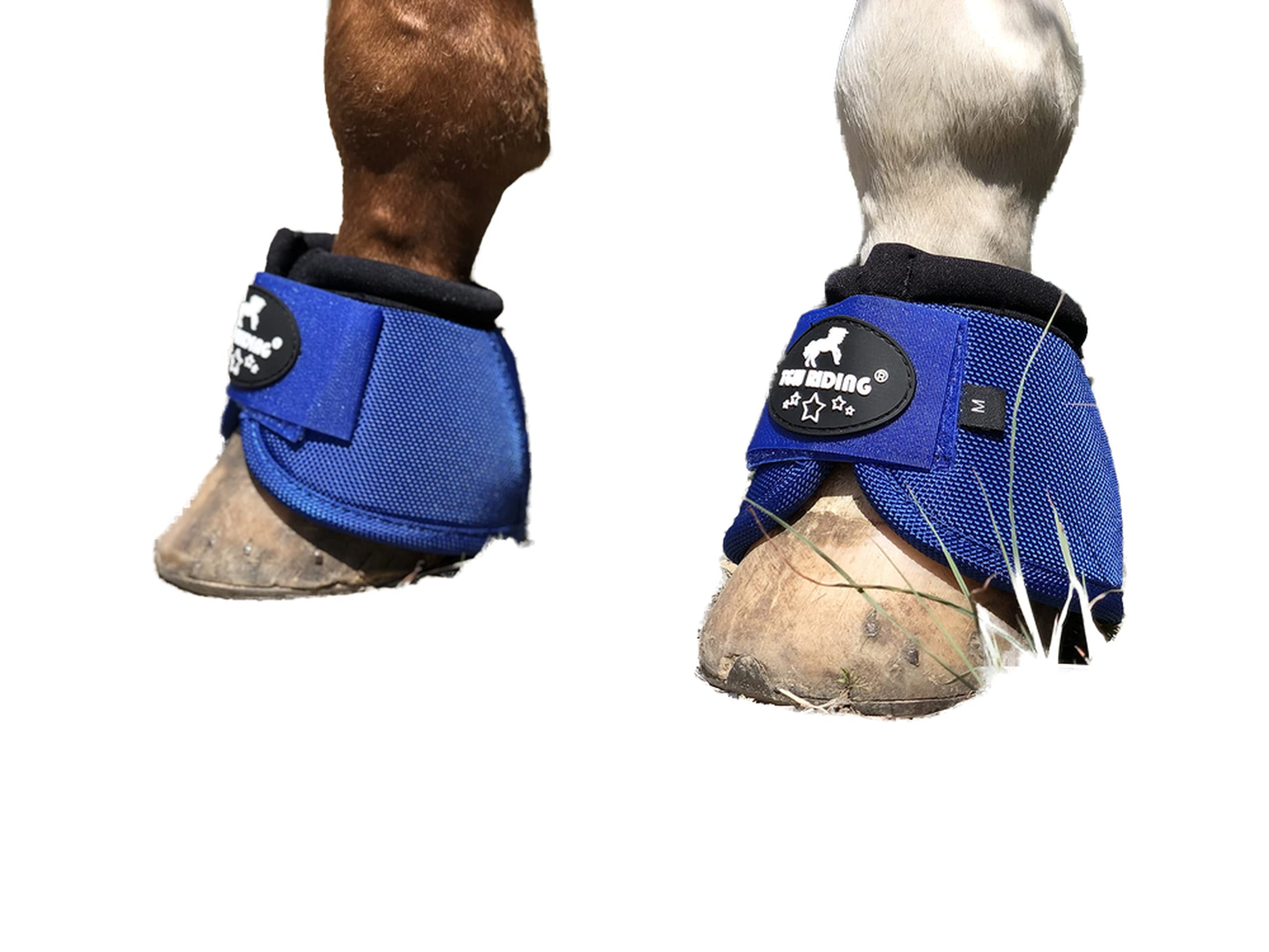 Tgw Riding 2520D Horse Bell Boots No-Turn Horse Bell Boots, Equine Ballistic Hoof Overreach Bell Boot, Pair (Royal Blue, L)