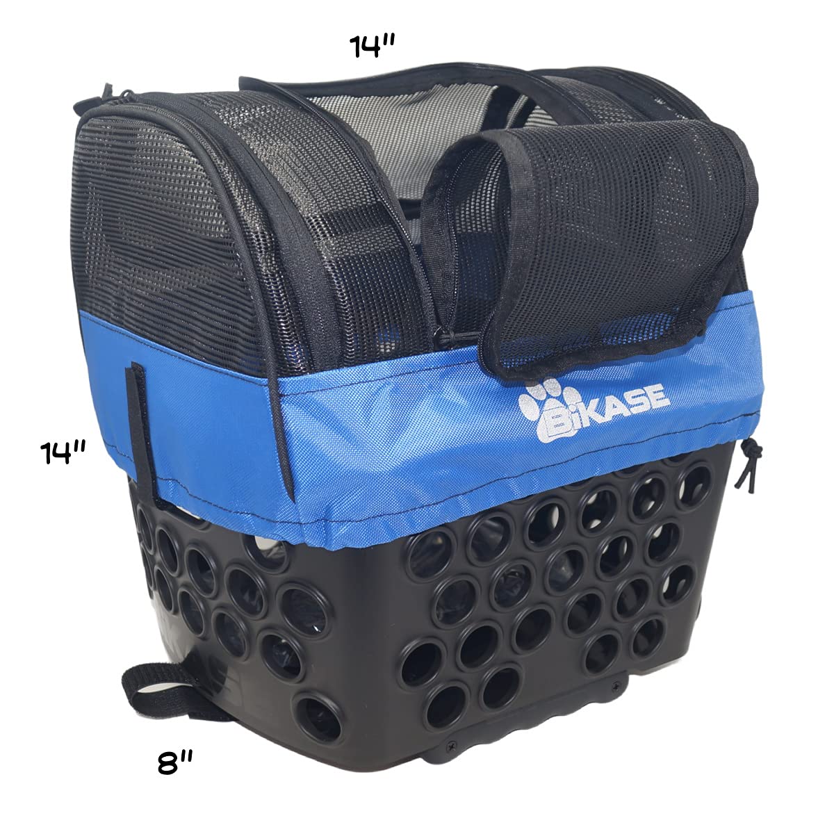 BiKASE Durable Dog Bike Basket & Carrier, Rear Mount Pet Basket for Bikes with Super Comfort Mat and Cover, Ideal for Small Dogs