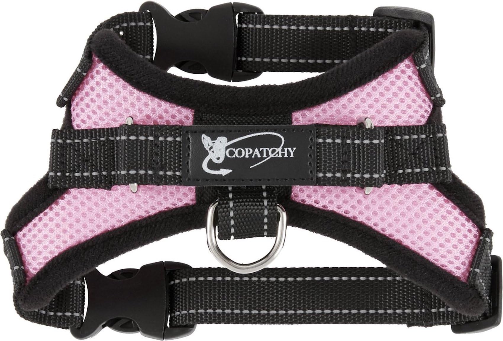 Copatchy No Pull Reflective Adjustable Dog Harness With Handle- Comfortable Soft All Weather Mesh, Easy On Puppy Harness For Small Medium And Large Dogs (Pink) X-Small