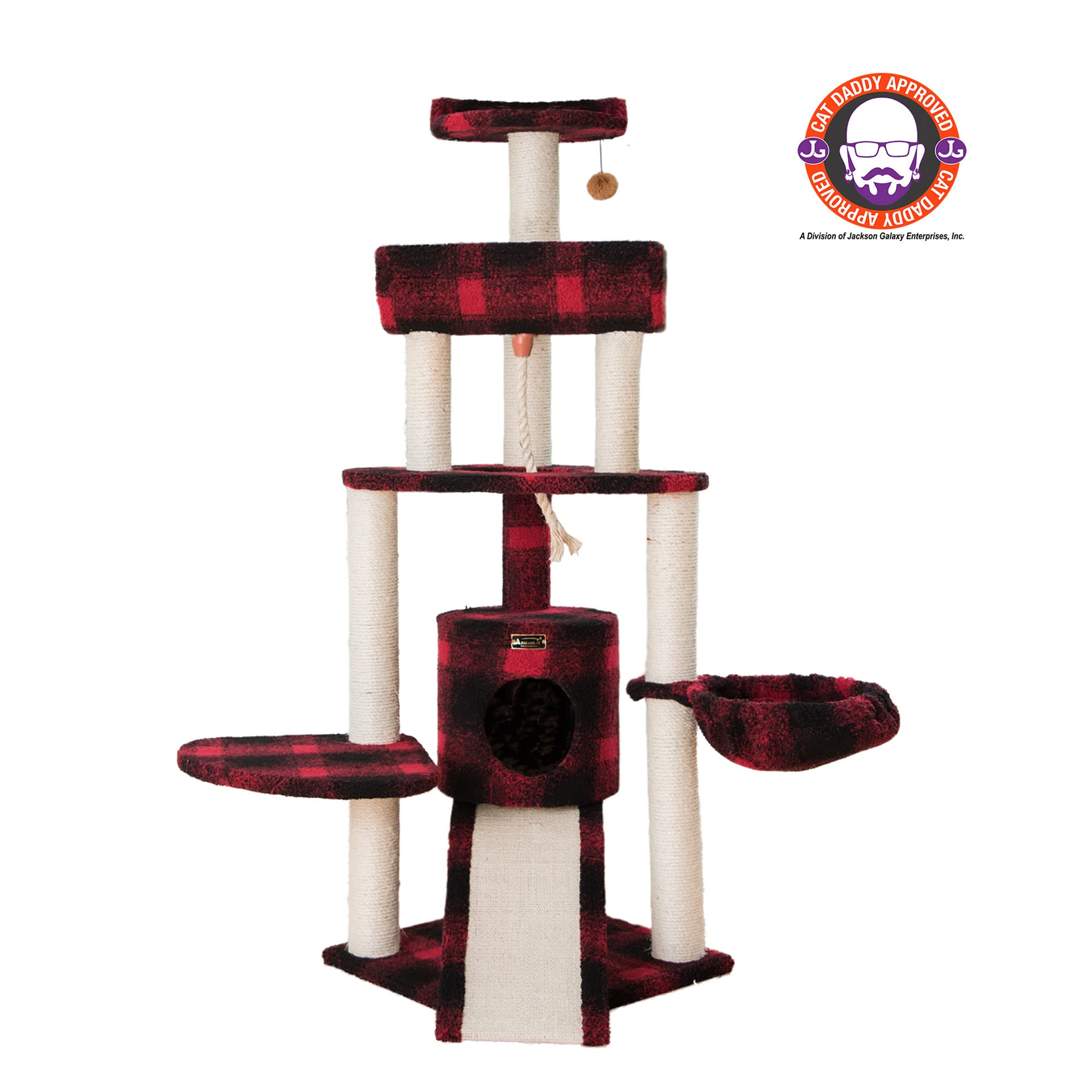 Armarkat B5806 Classic Cat Tree With Multiple Features, Jackson Galaxy Approved, Four Levels Real Wood Furniture