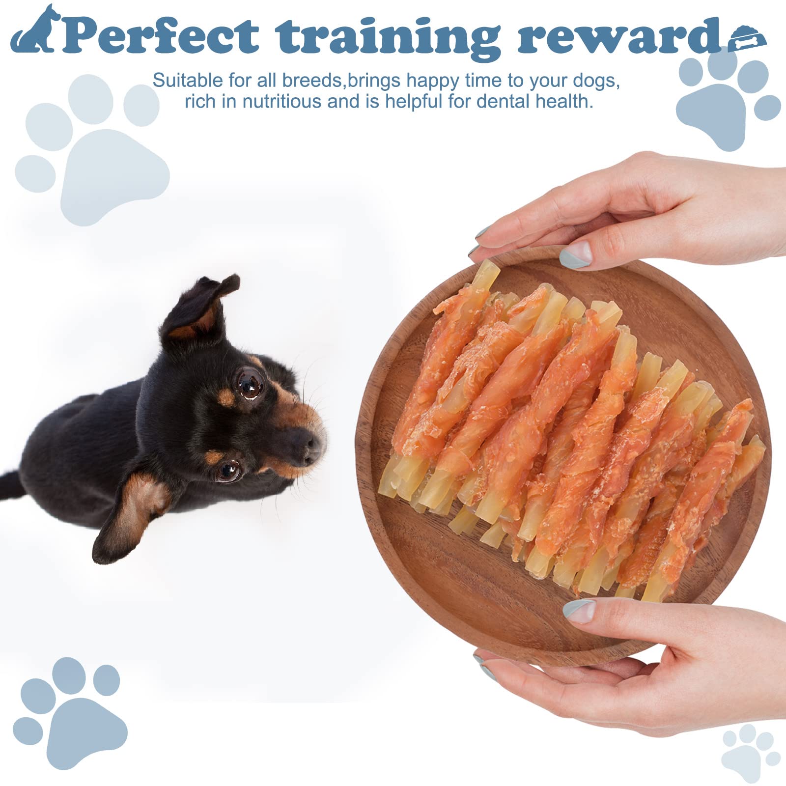 Pawant Dog Treats Soft Chews - Rawhide Free Chicken Wrapped Cod Sticks, 8 oz for Puppy Training Snacks
