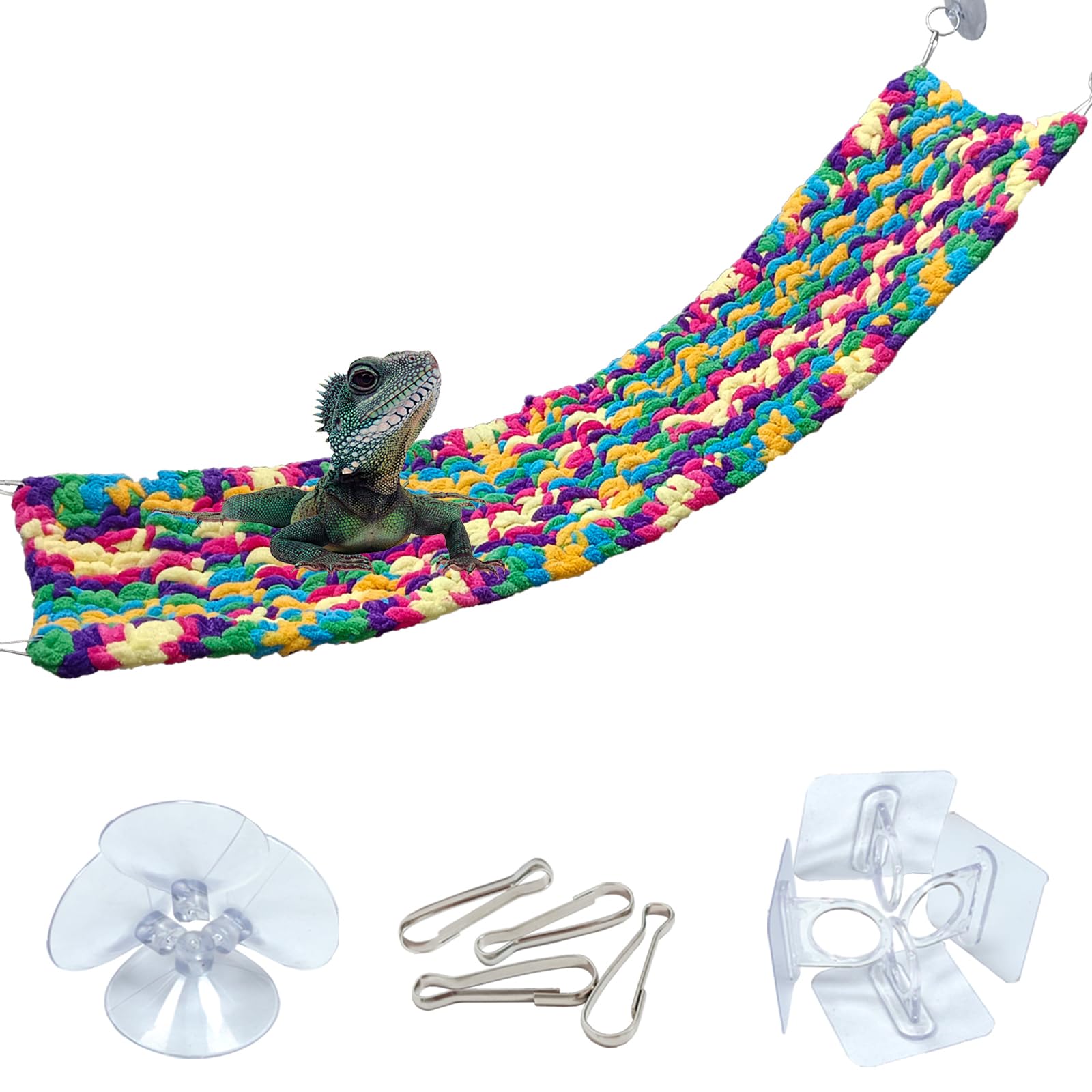 Qwr 30'' X 7'' Upgraded Soft Reptile Lizard Hammock,Lengthened Thicker Hammock For Bearded Dragon Tank Swing Hanging With Strong