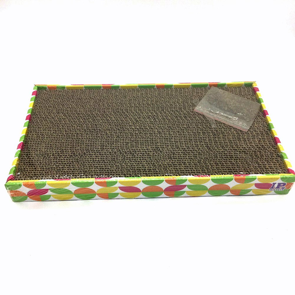 Irispets Cat Scratcher Cardboard, Cat Wide Scratching Pad, Cat Scratcher Toys, Catnip Included, 3 Pack Scratcher Cardboard