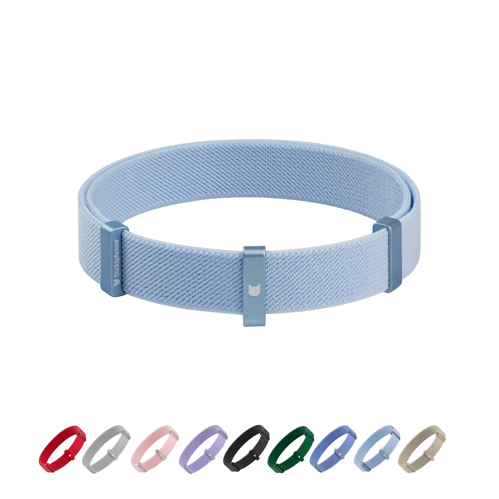 Buddyarmor Safety Cat Collar - U.S. Ida Gold Awarding Design, Stretch Elastic Quick Release, Non Breakaway - Light Weight For Ki