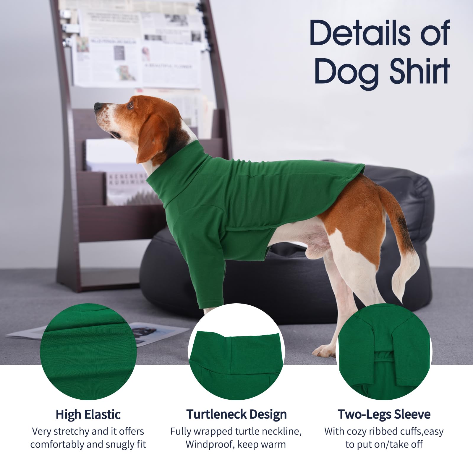 Iecoii Large Dog Shirt,Soft Breathable Dog Shirt For Large Dogs Boy Girl Pet Clothes For All Season,Dog Pullover Lightweight Dog