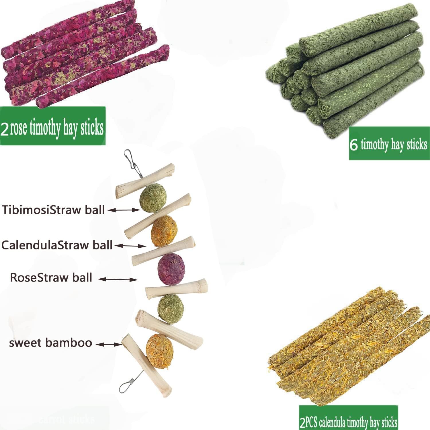 28Pcs Bunny Chew Toys For Teeth, Natural Rabbit Hamsterstoys Apple Wood Grass Timothy Sticks Chew And Treat For Guinea Pigs Chin