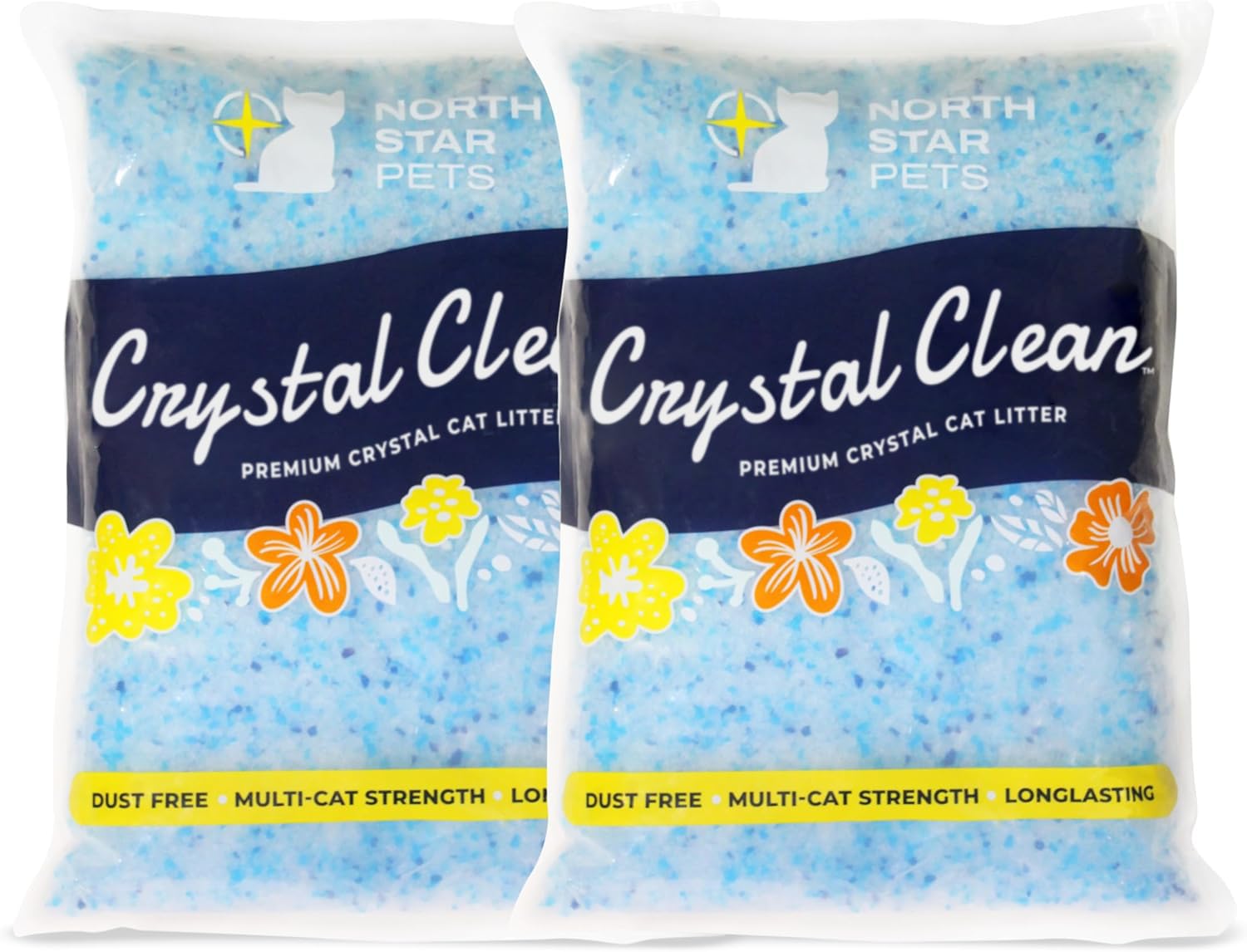 Crystal Clean Premium Fresh Scent Crystal Cat Litter with Odor Control (5X Faster), Best Lightweight, Non Clumping Kitty Litter 