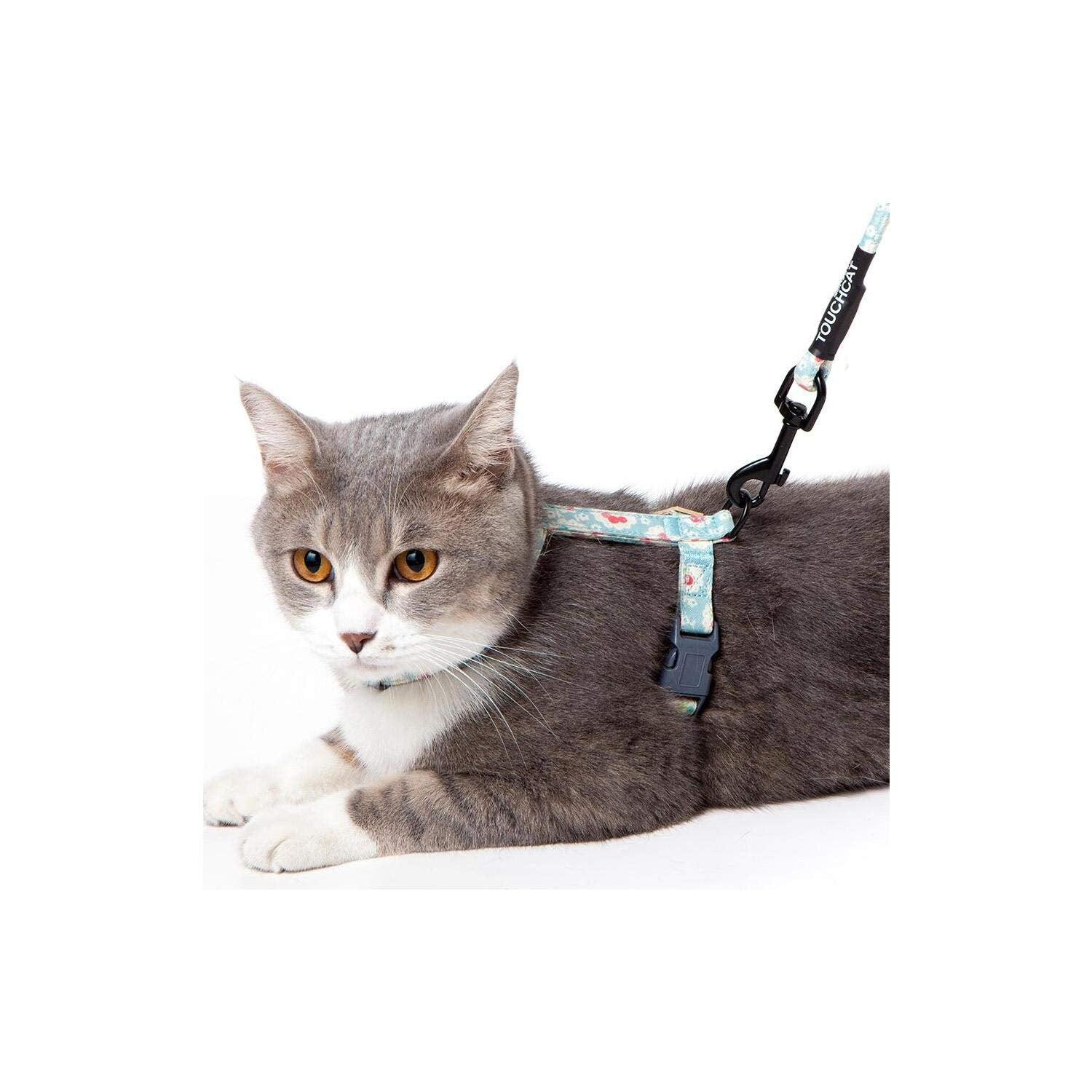 Touchcat 'Radi-Claw' Durable Cable Cat Harness And Leash Combo, Small, Dark Grey