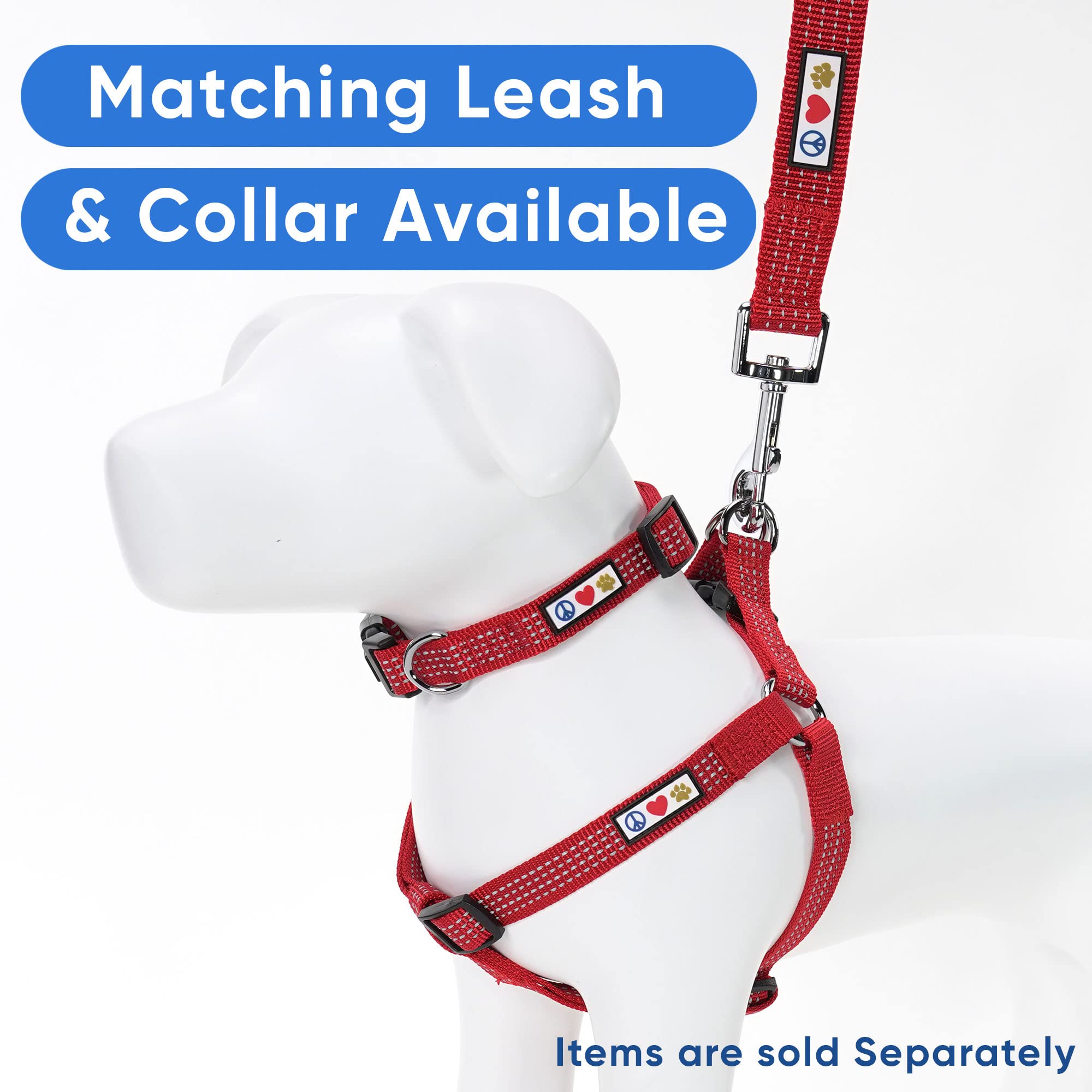 Pawtitas Reflective Step In Dog Harness Or Reflective Vest Harness, Comfort Control, Training Walking Of Your Puppy/Dog Large Dog Harness L Red Dog Harness