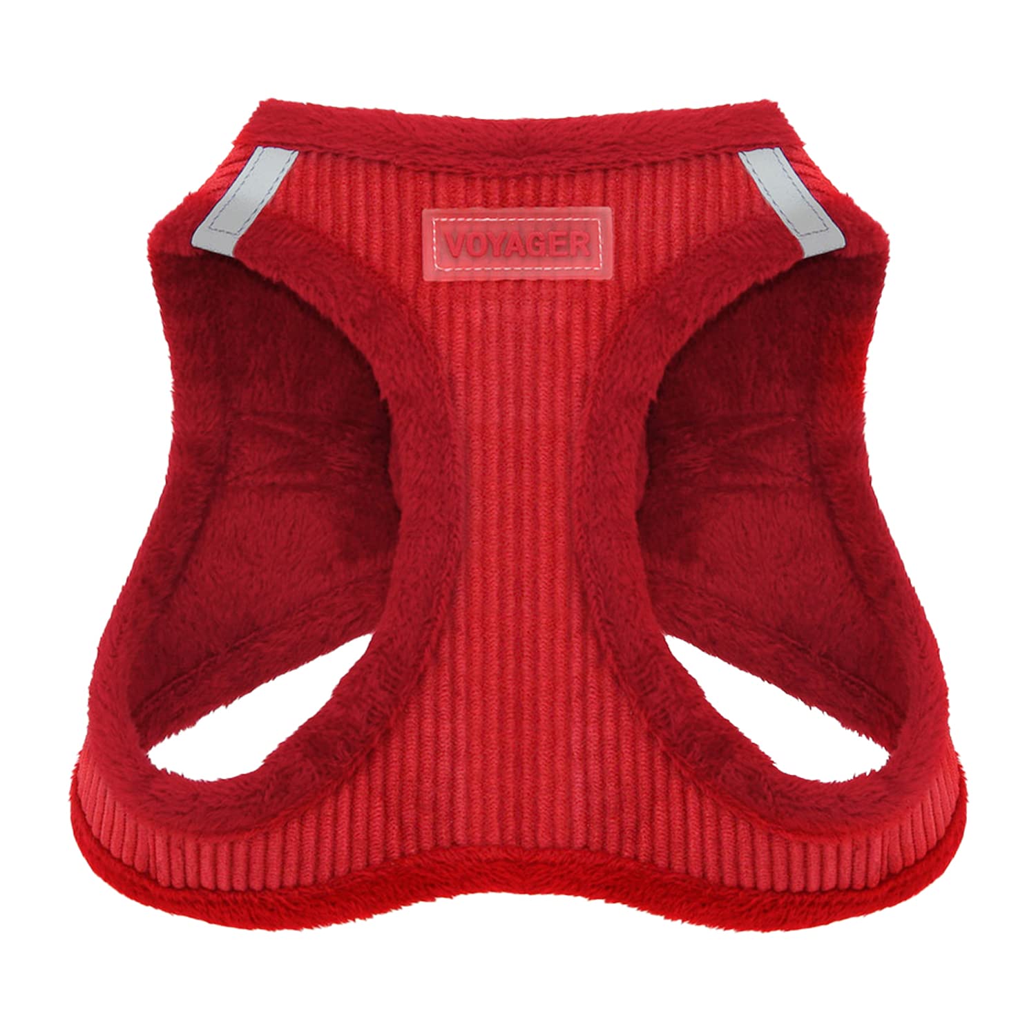 Voyager Step-In Plush Dog Harness - Soft Plush, Step In Vest Harness For Small And Medium Dogs By Best Pet Supplies - Red Corduroy, L (Chest: 18 - 20.5')