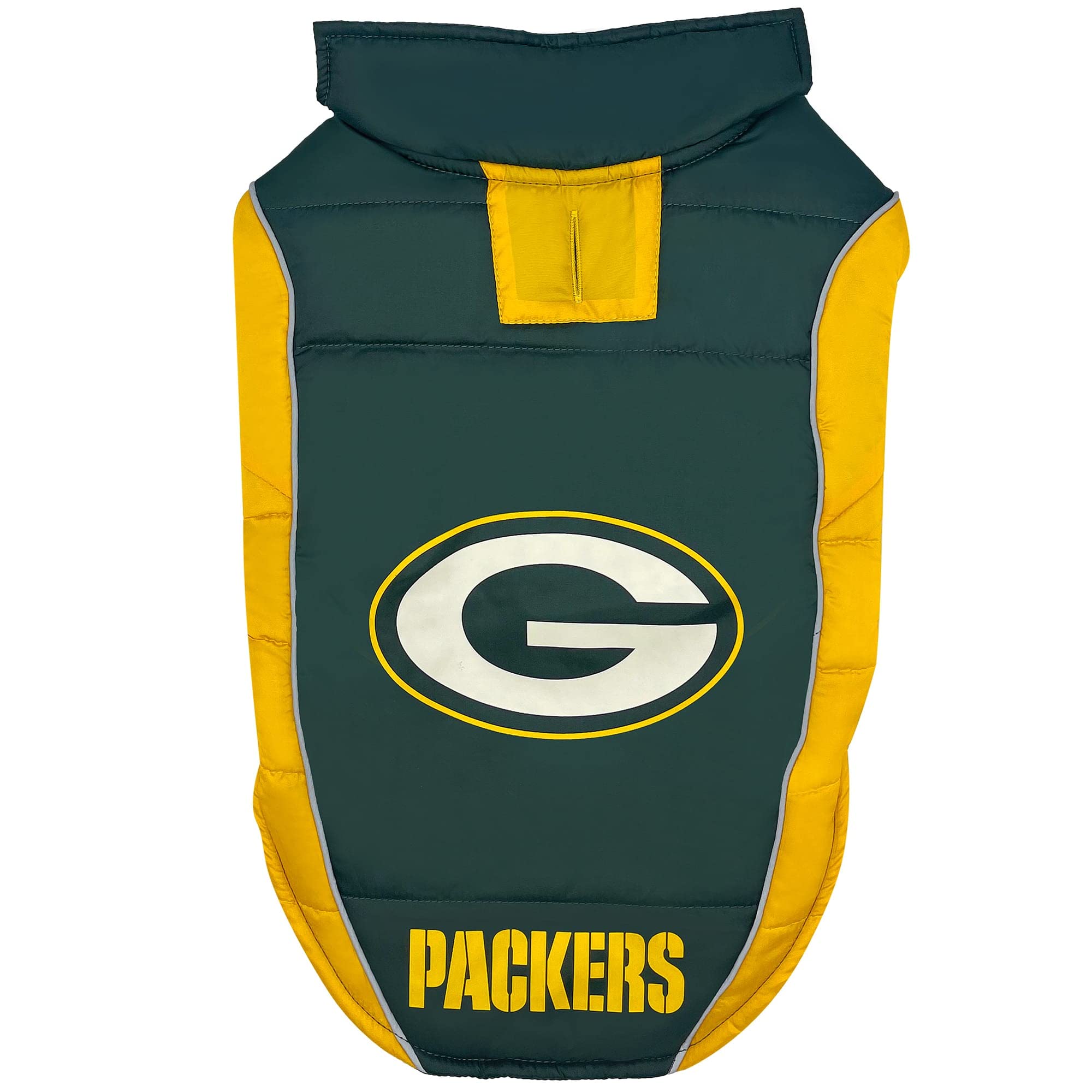 Nfl Green Bay Packers Puffer Vest For Dogs & Cats, Size Small. Warm, Cozy, And Waterproof Dog Coat, For Small And Large Dogs/Cat