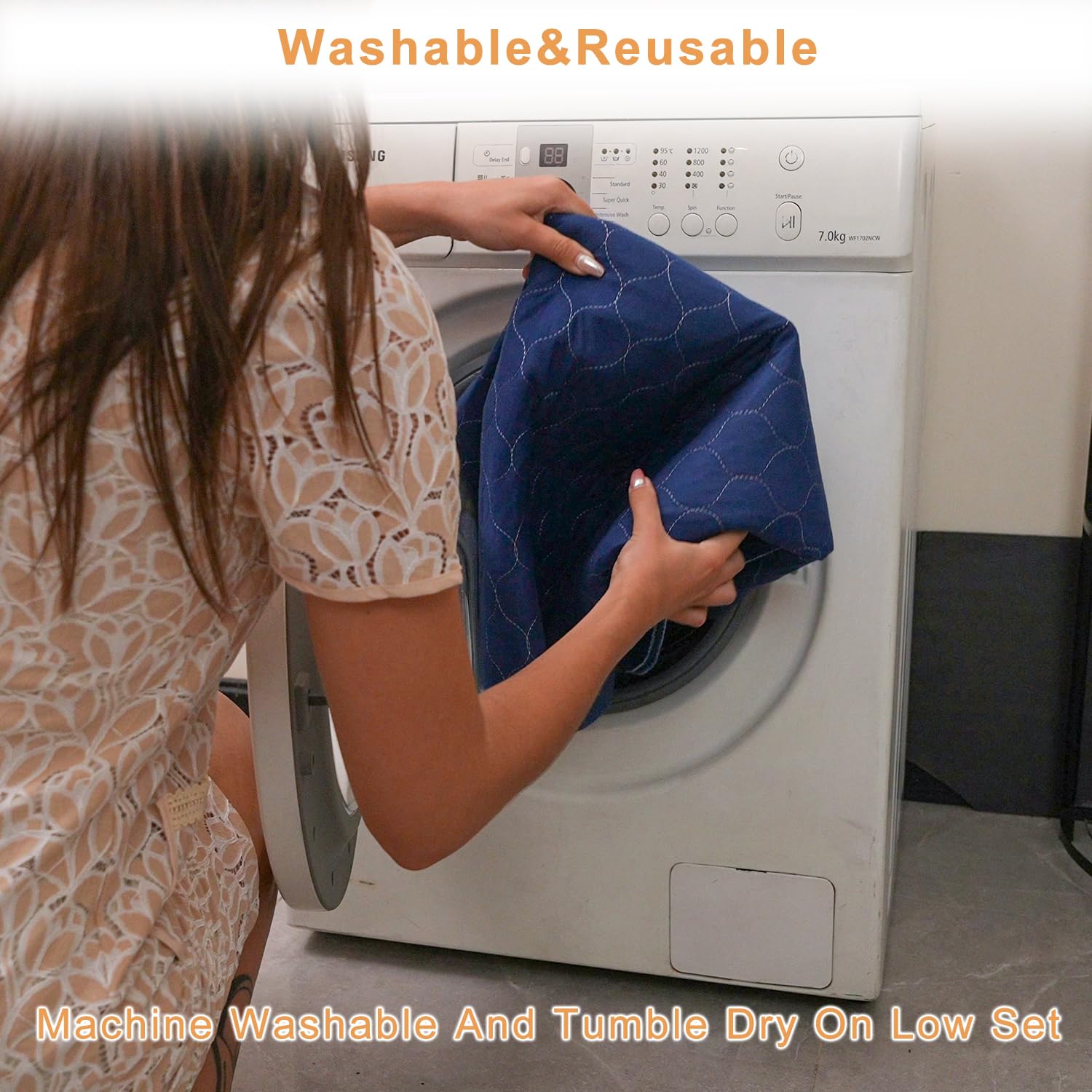 2Pack Dog Pads Washable 53   x65   , Extra Large Puppy Pads Waterproof, Super Absorption, Anti Skid Whelping Pad for Puppy Pen