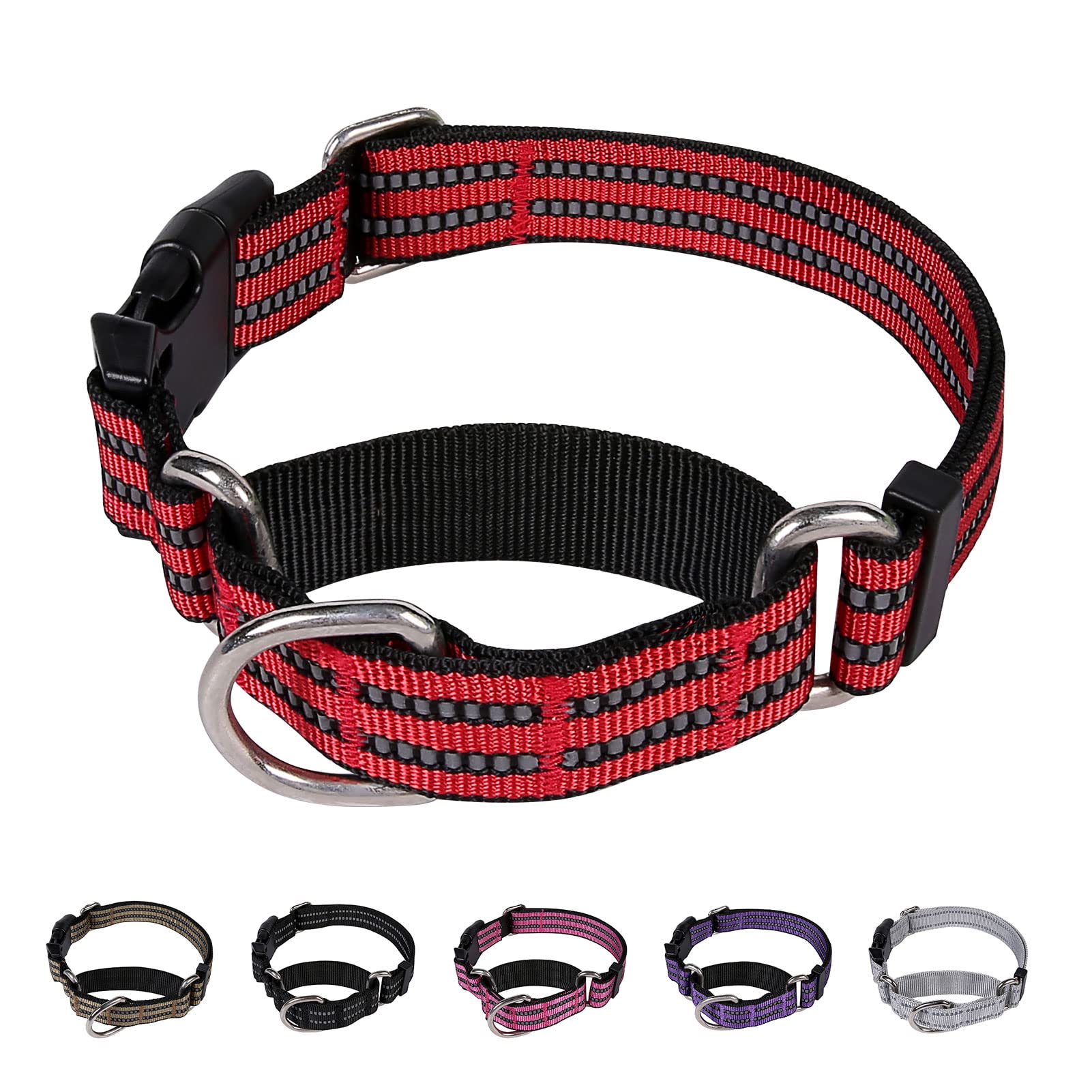 Martingale Dog Collars - Reflective Dog Collar With Quick Release Buckle Adjustable Nylon Training Dog Collar Suitable For Puppies For Small Medium Large Dogs.