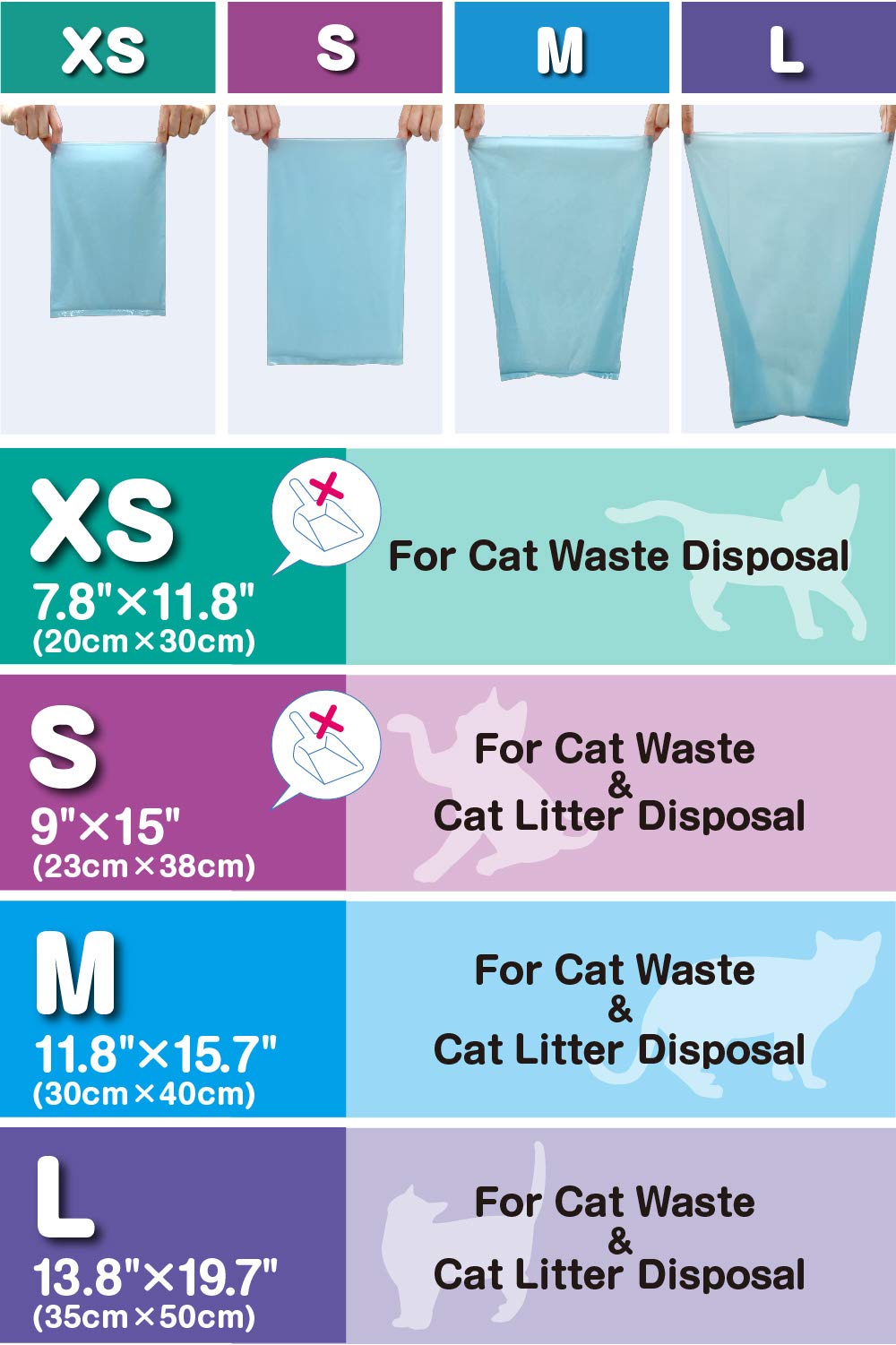 Bos Amazing Odor Sealing Cat Waste Disposal Bags - Durable And Unscented [Size: M, Color: Light Blue] (90 Count, Pack Of 2) (180